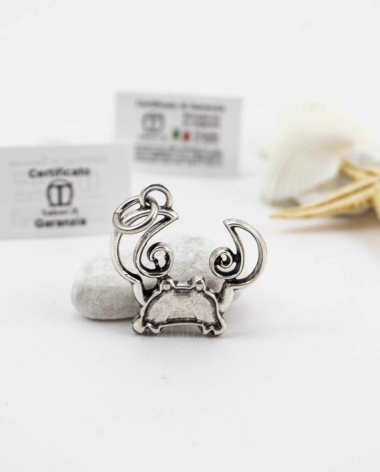 ciondolo a froma di granchio placcato argento tabor