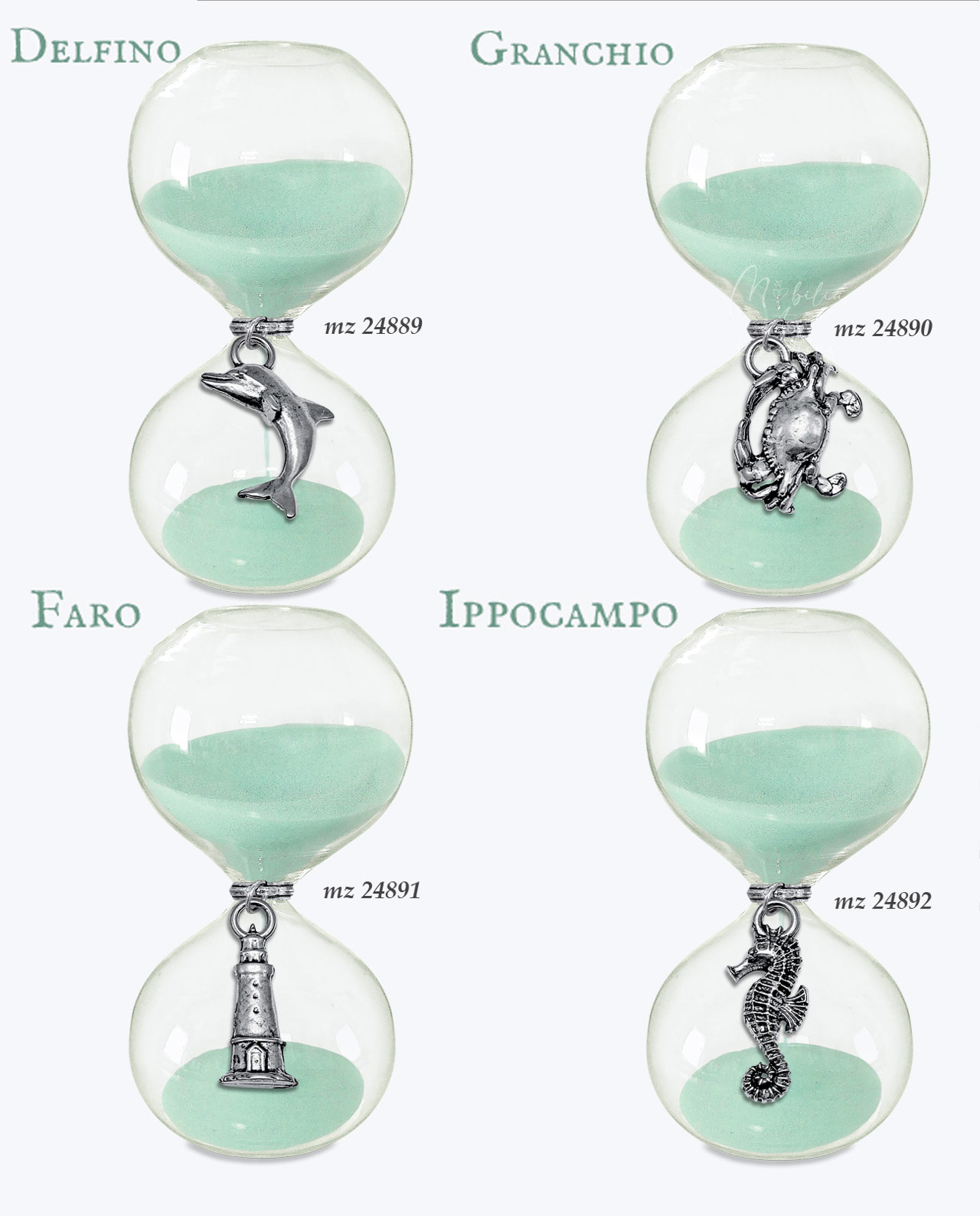 Bomboniera clessidra ciondolo mare grande bagno argento Tabor - immagine 6