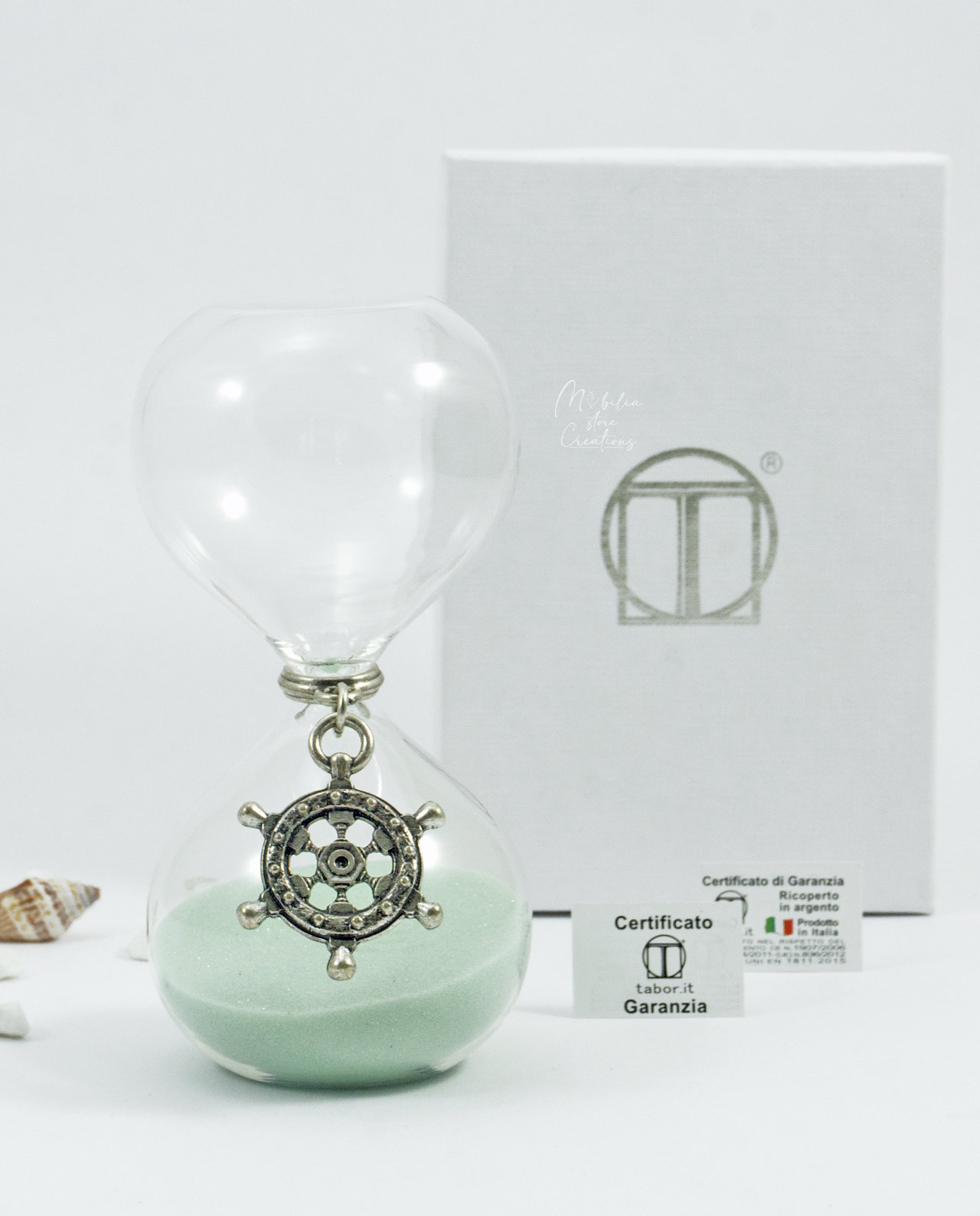 Clessidra tiffany con ciondolo mare grande bagno argento Tabor