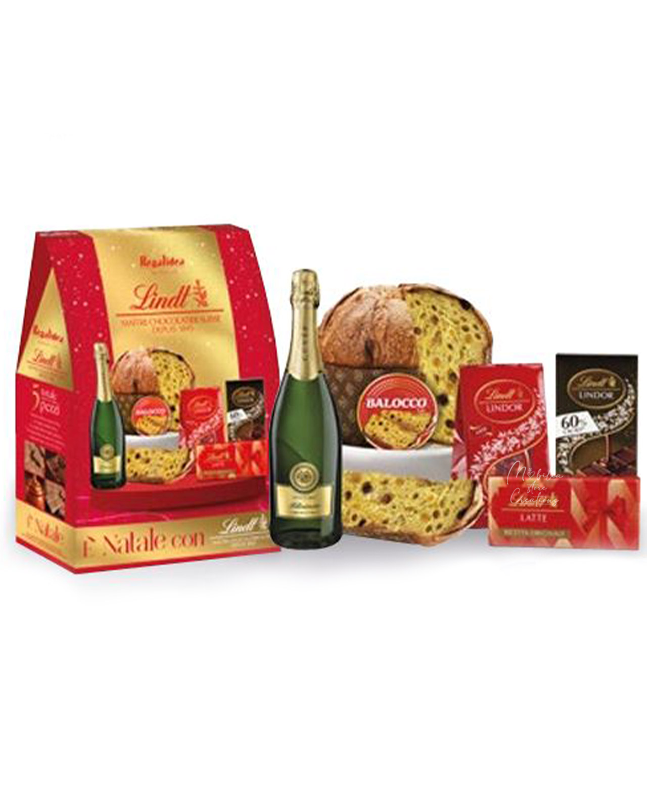 Cesto di Natale 5 pezzi lindt con panettone