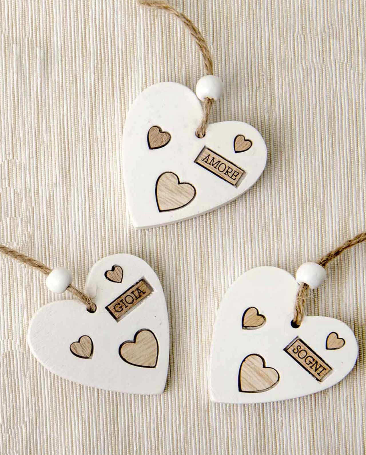 Appendino cuore 3 decori assortiti