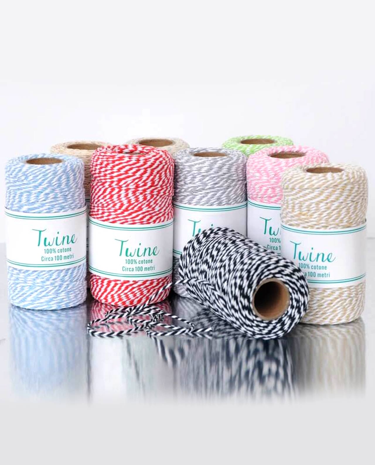 Cordoncino juta bicolore mt 100 vari colori