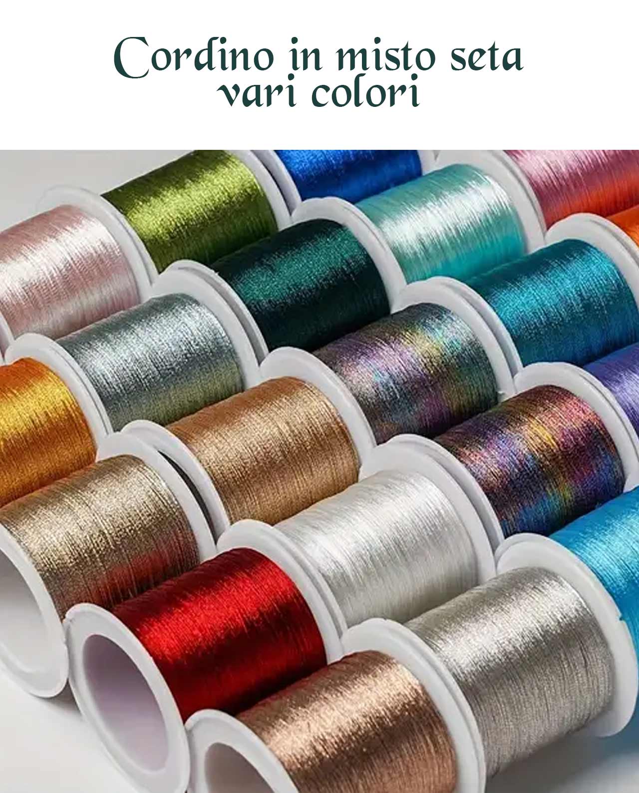 Cordoncino di seta cerata 30 mt vari colori
