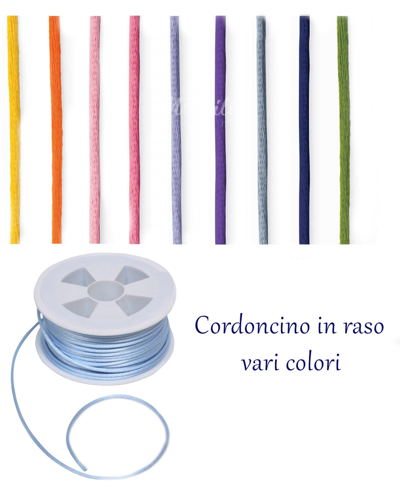 Cordoncino in raso vari colori 100 mt