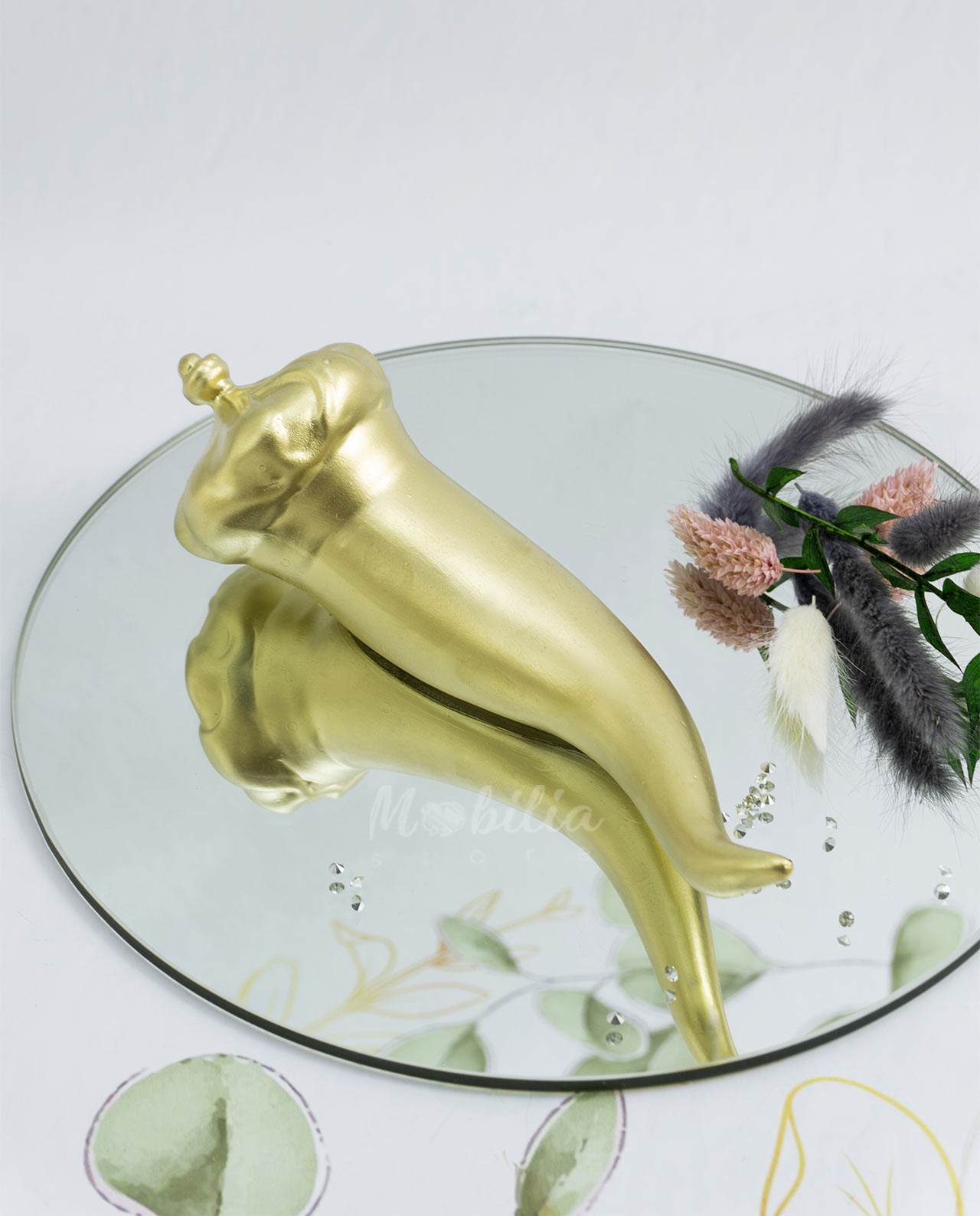 Corno oro da appoggio Capodimonte