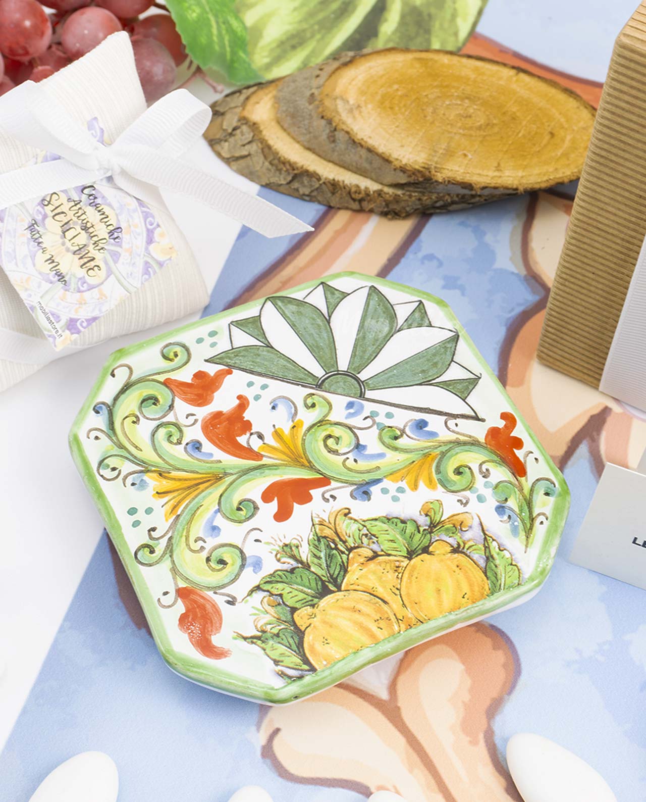 Bomboniera Legambiente poggia pentola limoni in ceramica artigianale varie misure - immagine 2