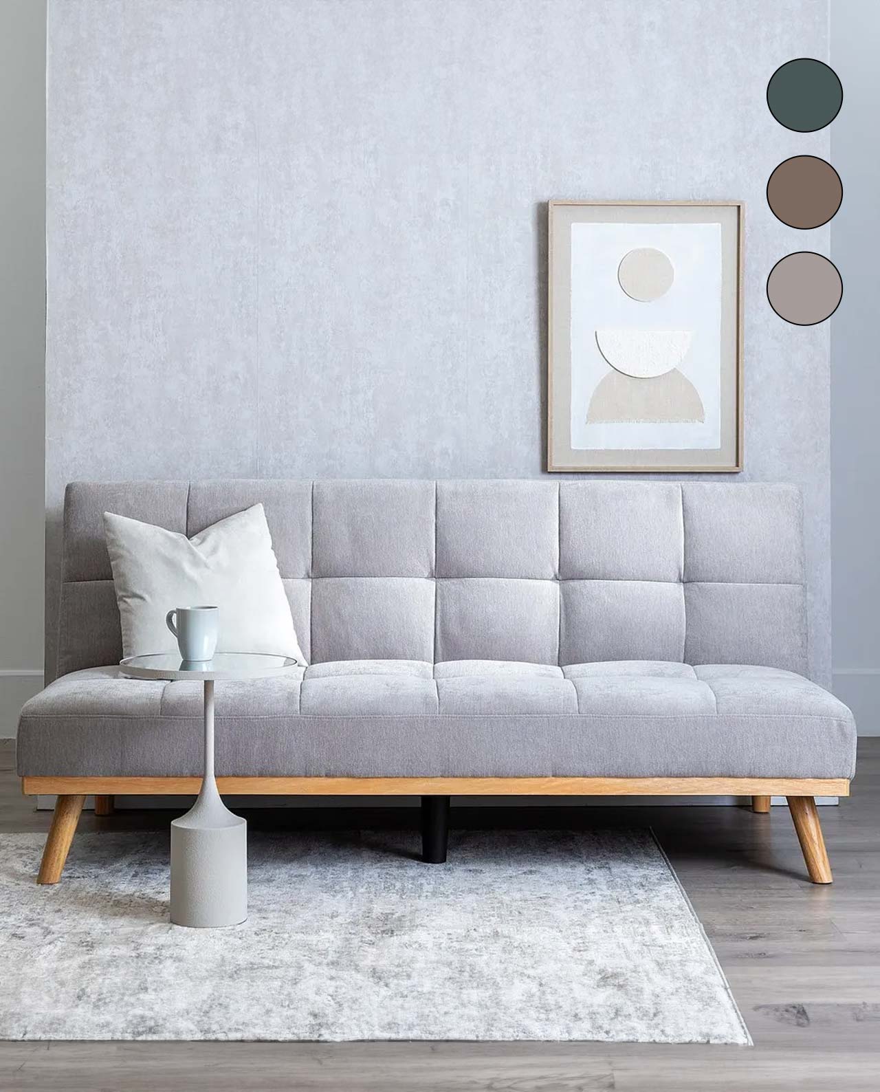 Divano letto effetto velluto vari colori