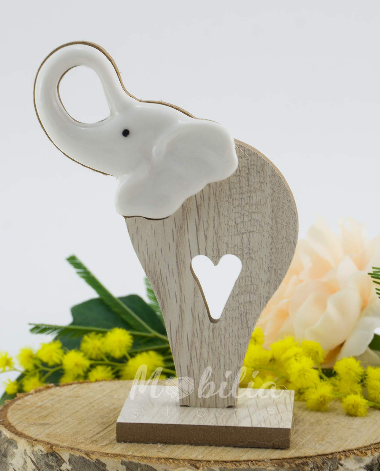 Elefante legno e porcellana varie misure