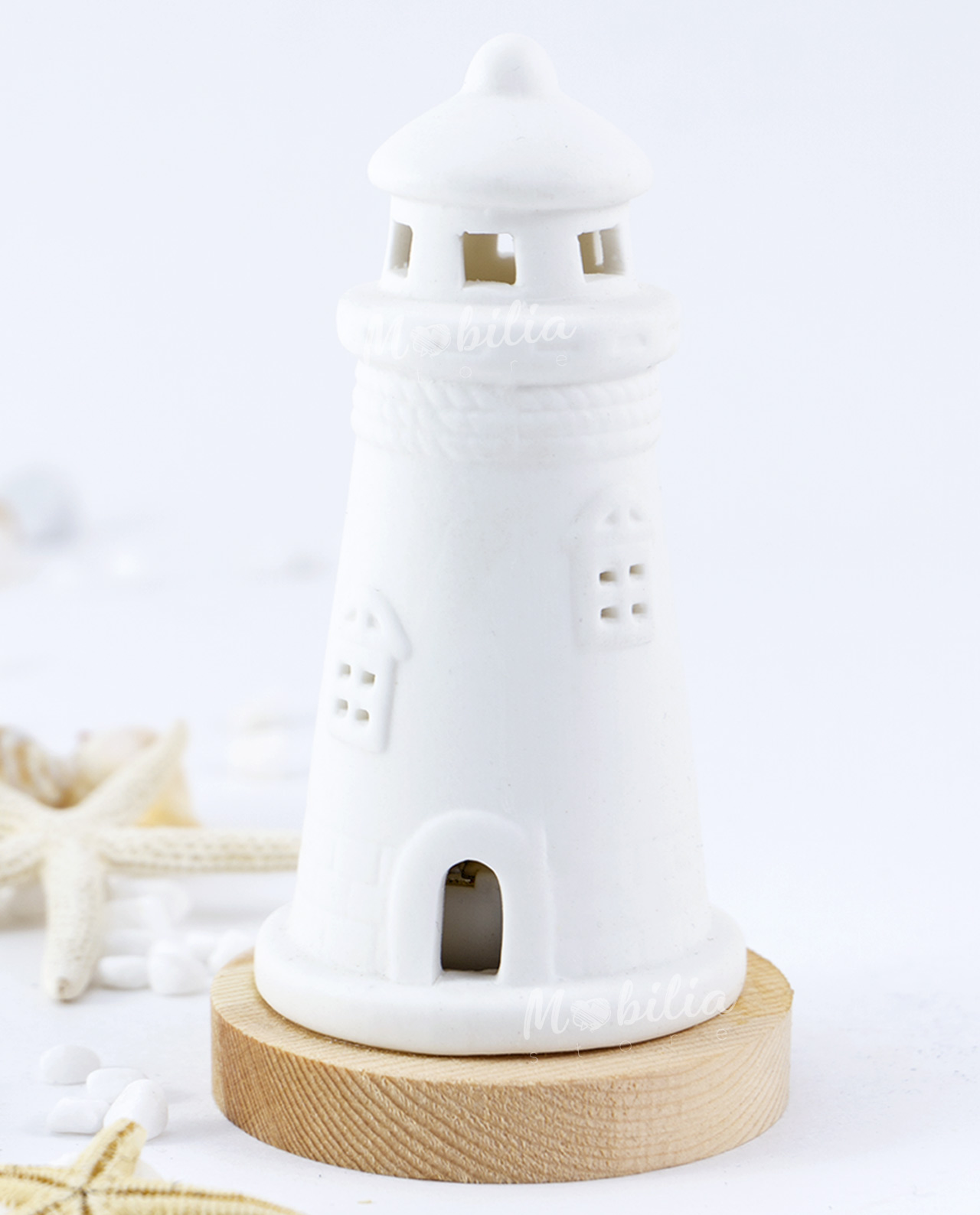 Faro ceramica luce led piccolo