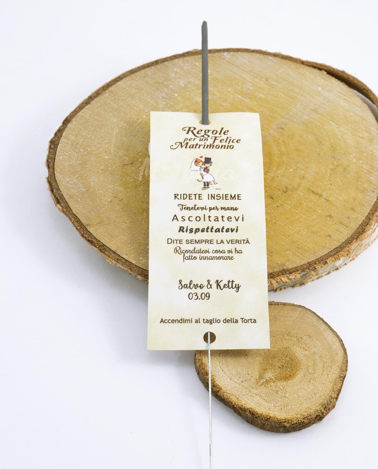 Bastoncino scintille con bigliettino personalizzato