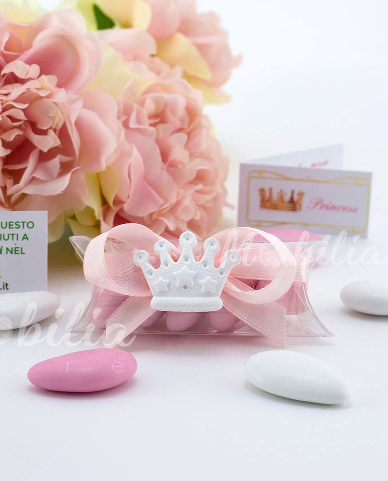 Gessetto corona su tubicino con confetti