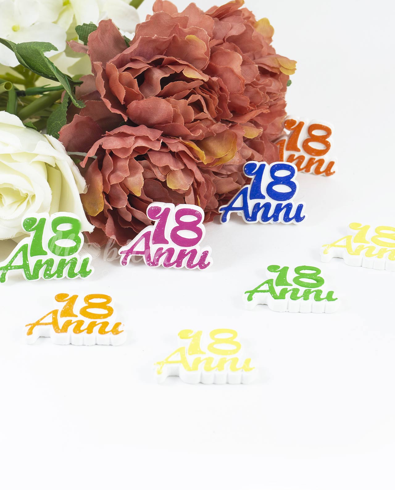 Gessetto 18 anni colorato su tubicino con confetti - immagine 4