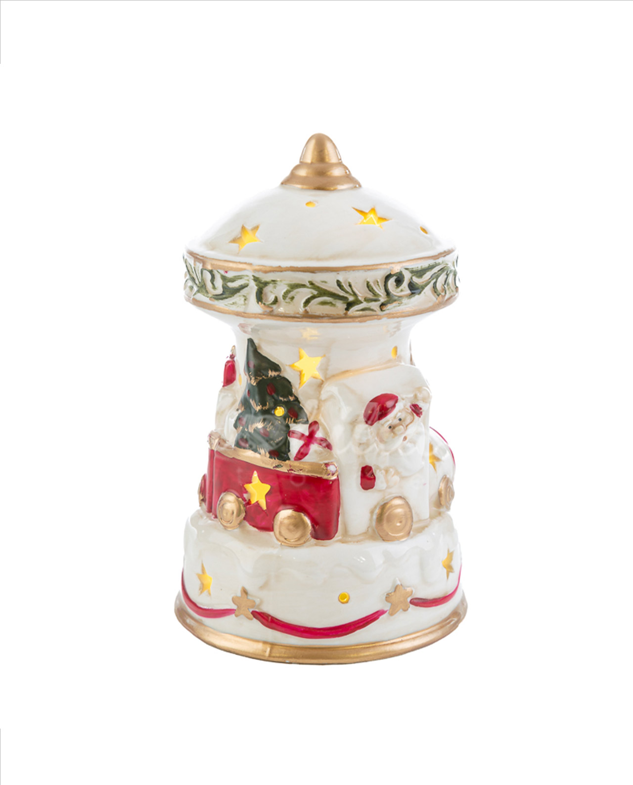 Giostra led in porcellana con babbo natale