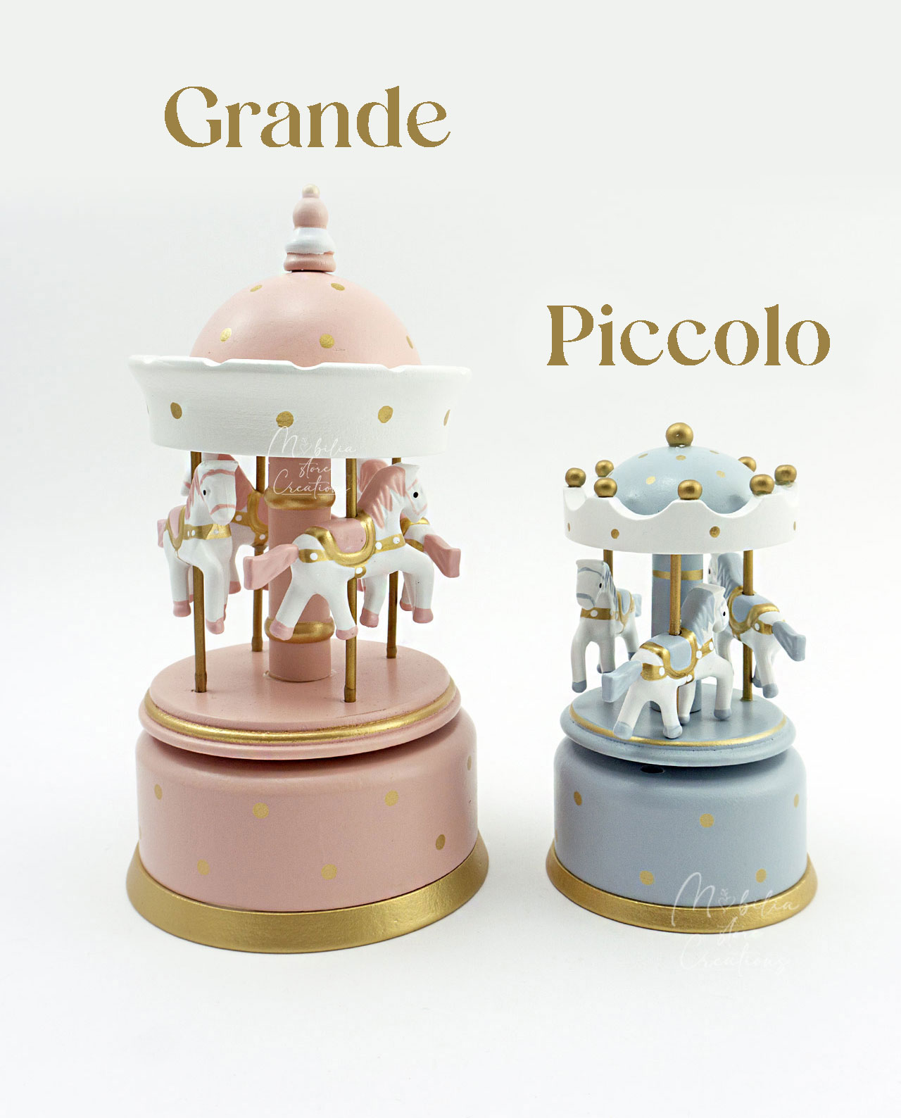 Bomboniera Carillon giostrina rosa grande - immagine 5