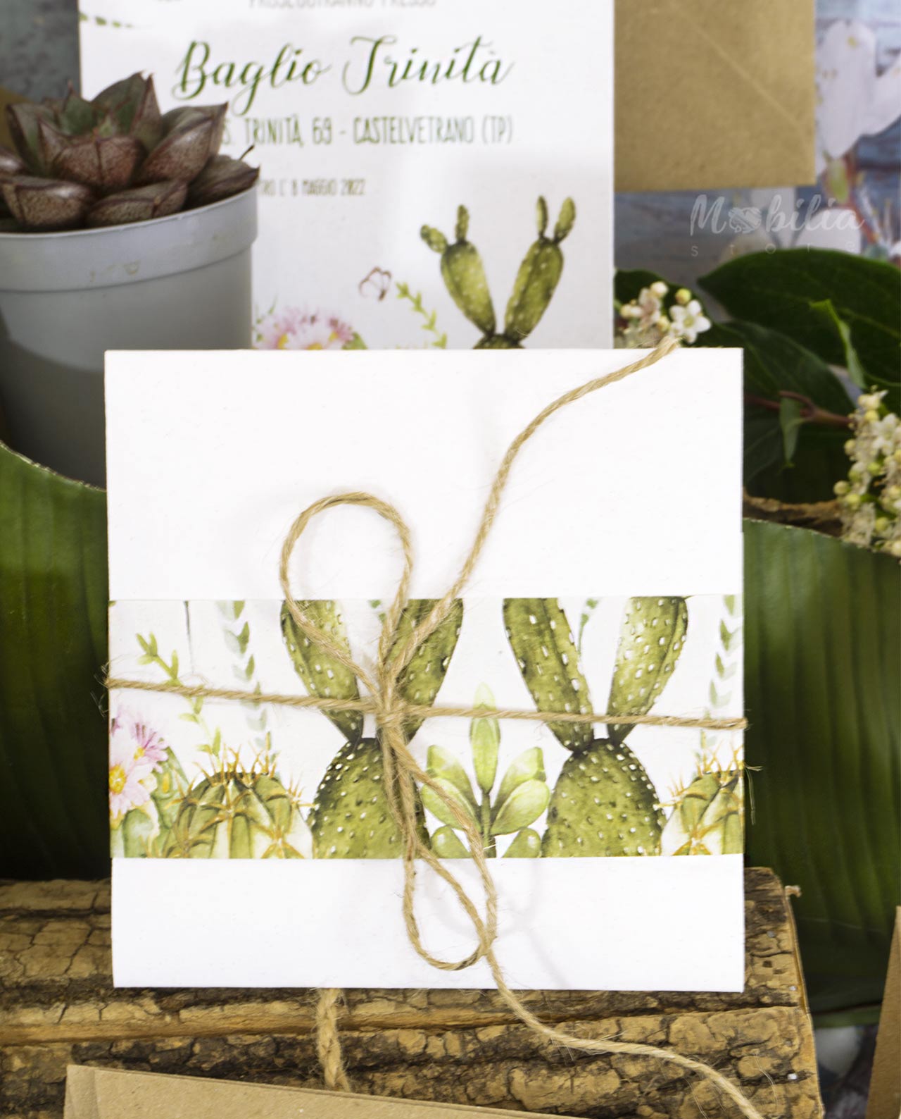 Partecipazione carta da piantare modello Giardino - immagine 2