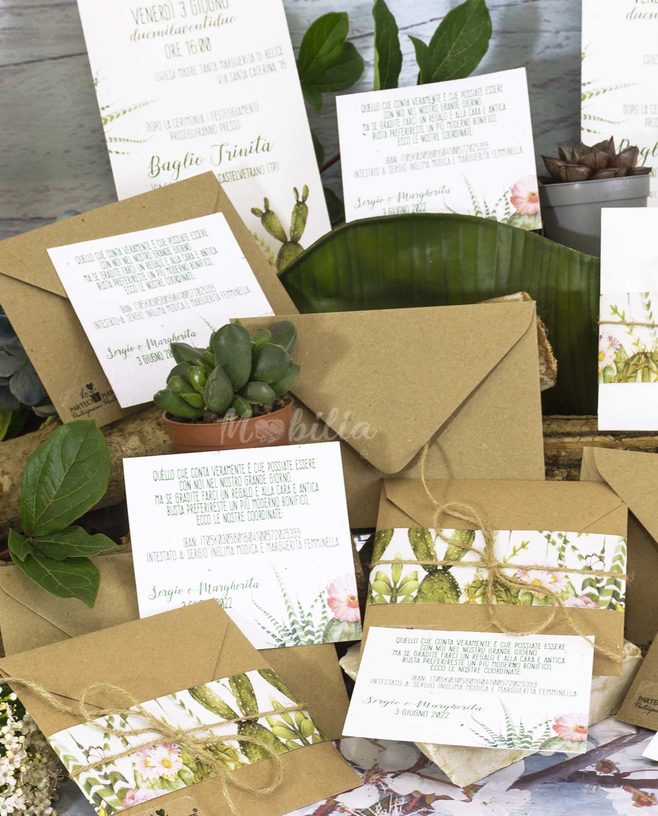 Partecipazione carta da piantare modello Giardino - immagine 4