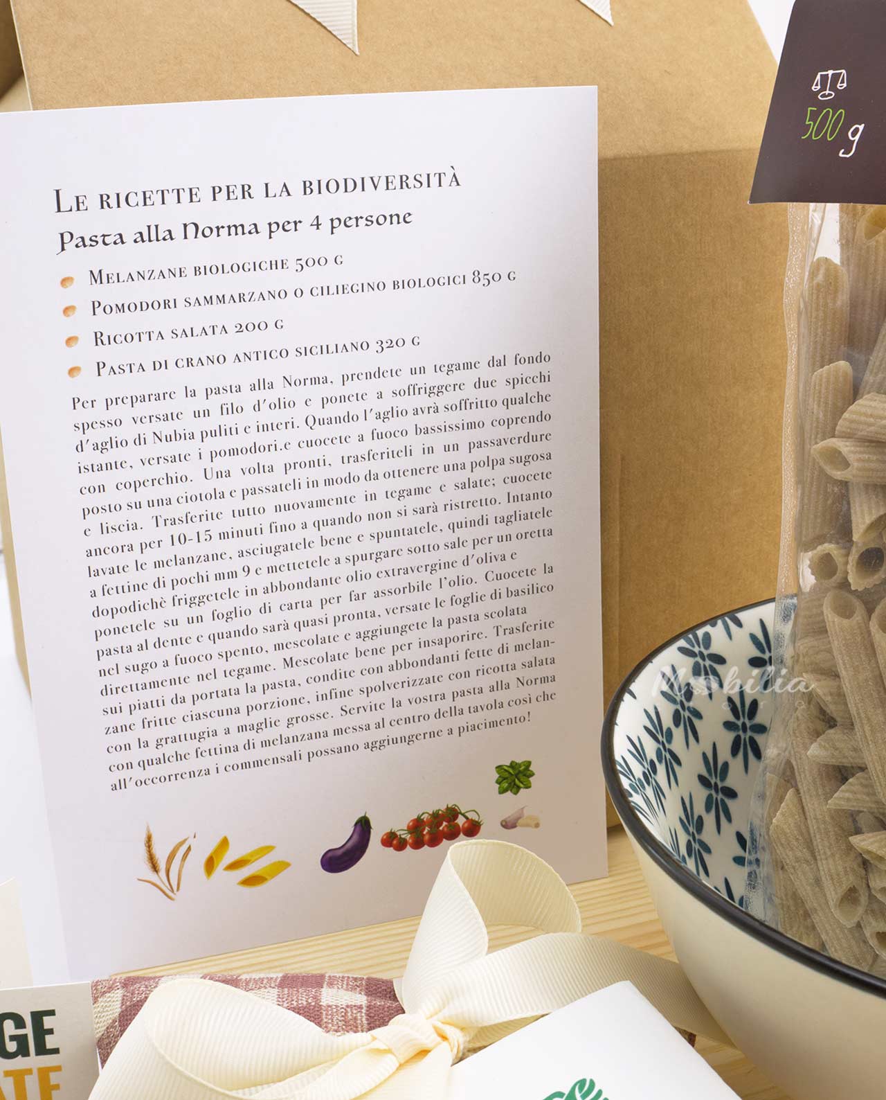 Bomboniera Legambiente pasta di grani antichi siciliani con ciotola in porcellana - immagine 7