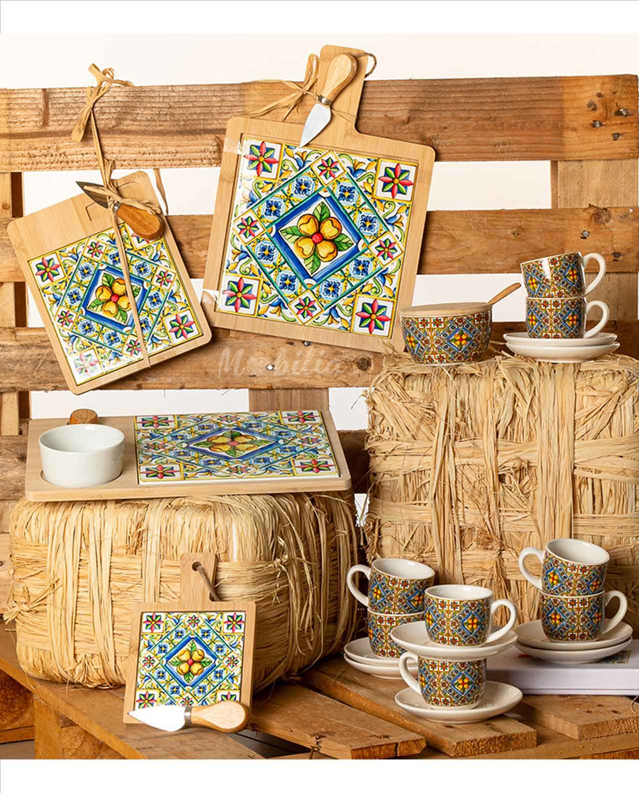 Coppia di tazzine in ceramica stile mediterraneo Cuorematto - immagine 2