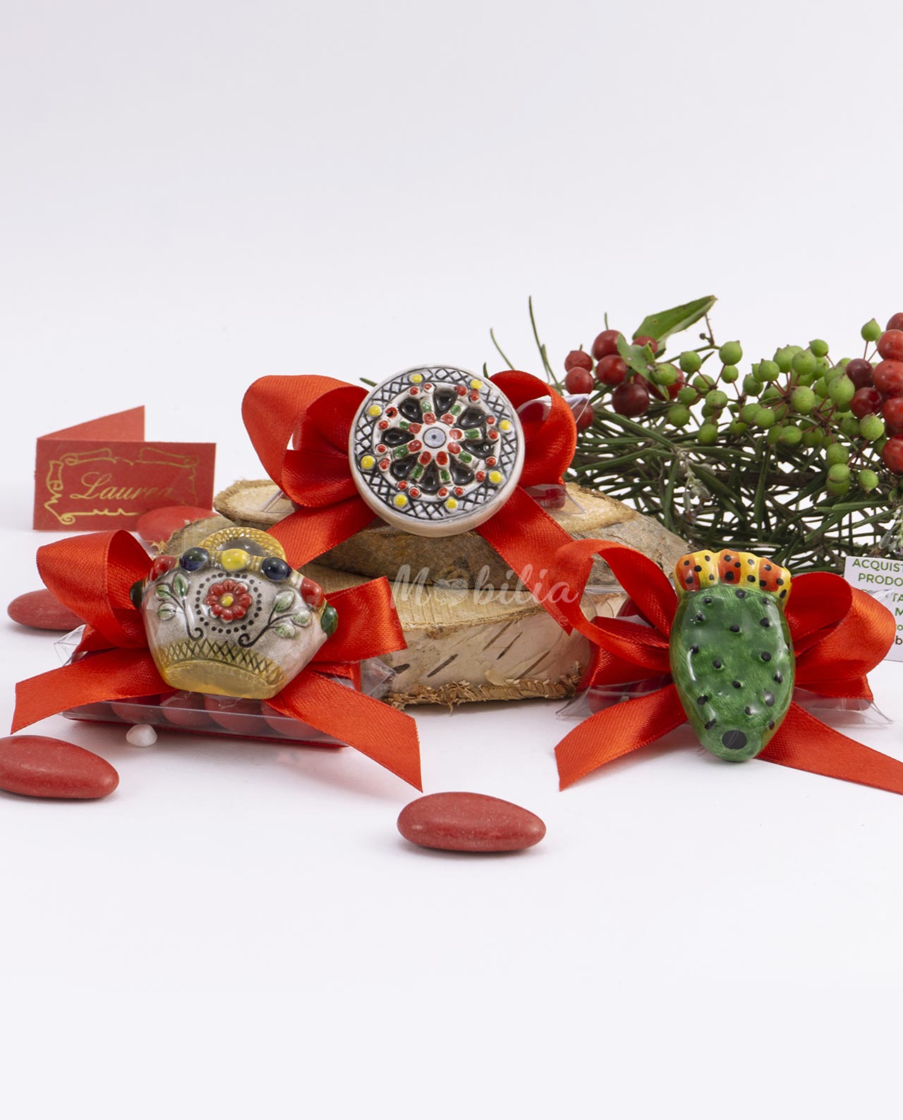 Magnete siciliano in ceramica su tubicino
