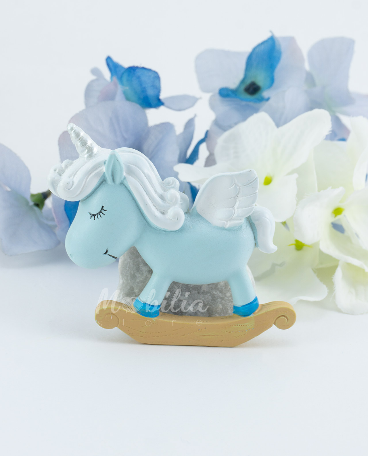 Magnete unicorno azzurro a dondolo