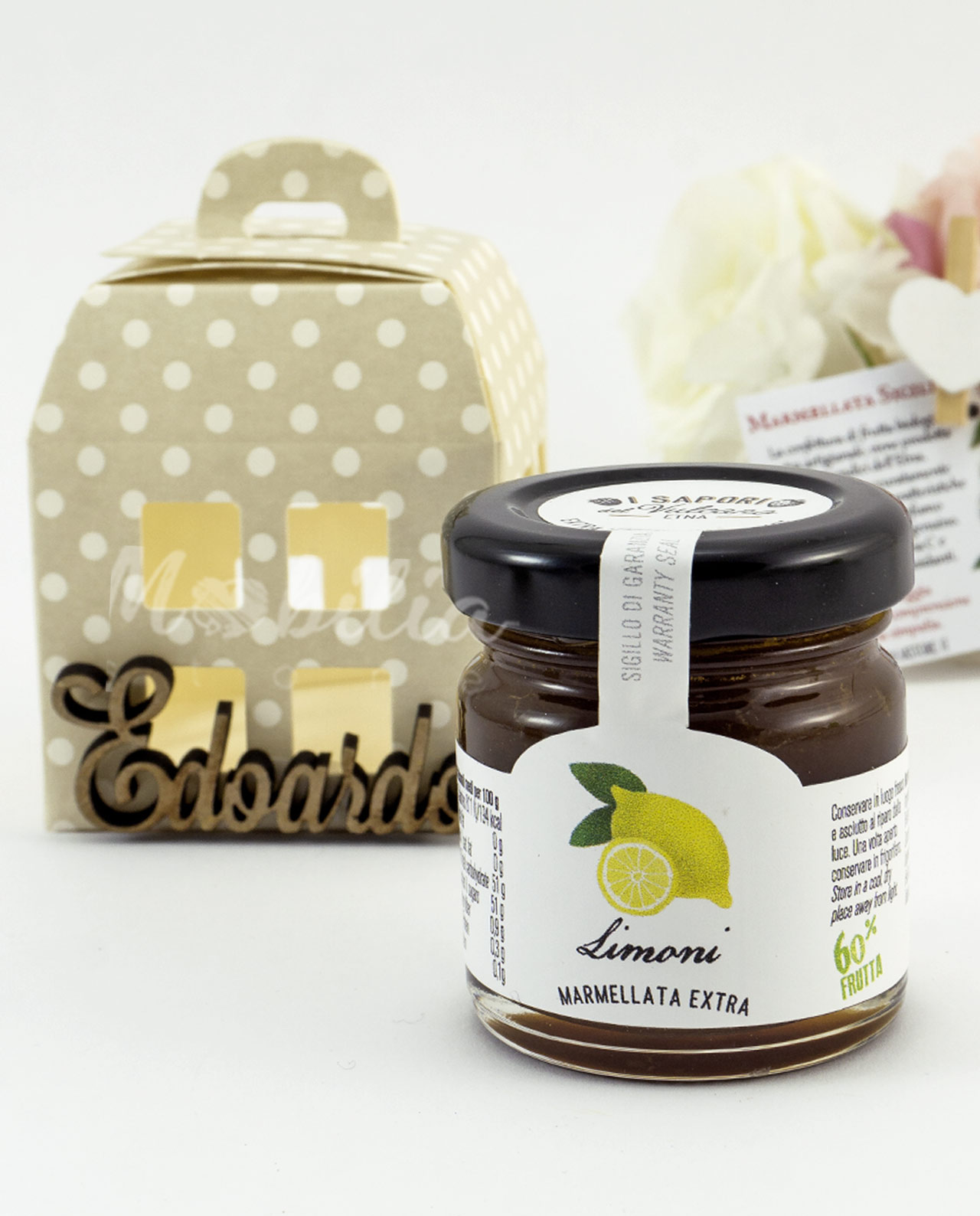 Segnaposto Legambiente marmellata siciliana biologica con scritta personalizzata - immagine 4