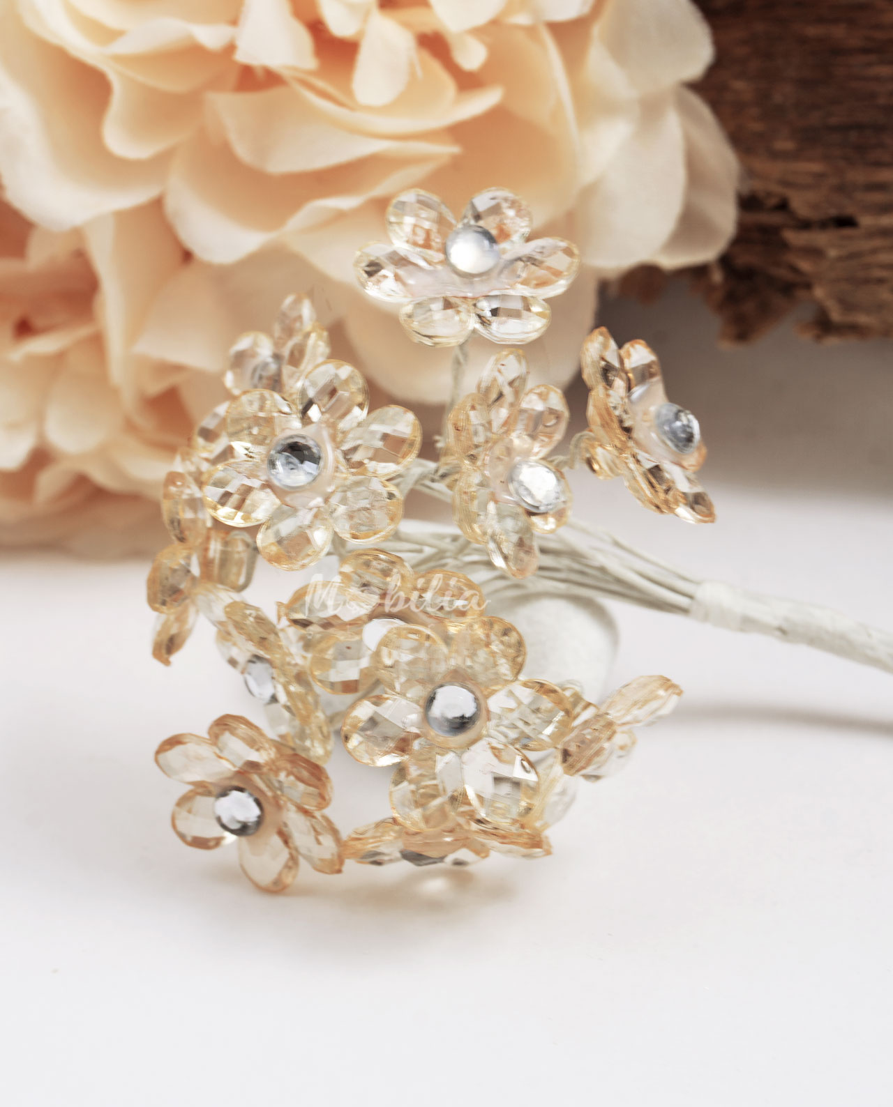 Fiore con strass per bomboniere vari colori