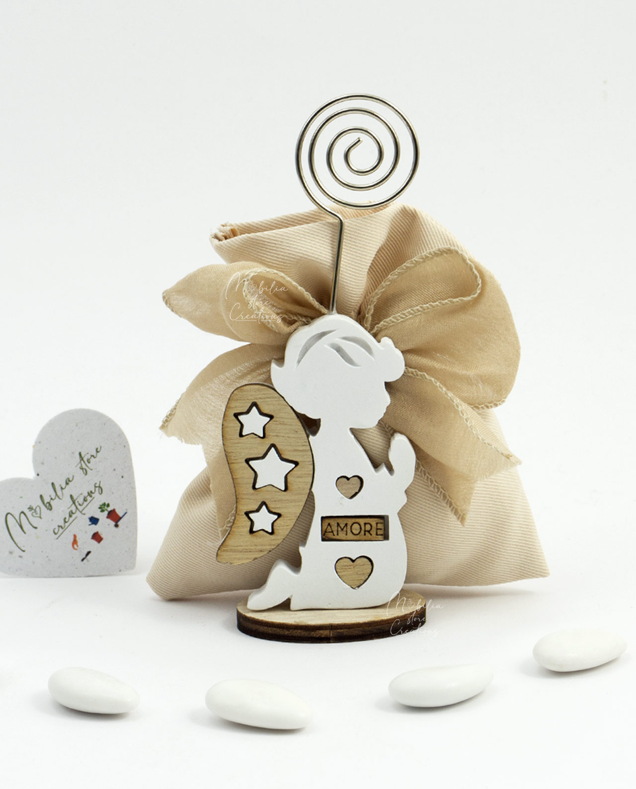Sacchetto con Memoclip angelo con scritte assortite