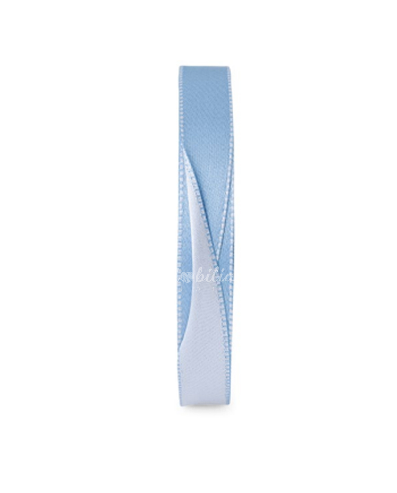 Nastro bicolor in raso azzurro 1 cm - 50 mt