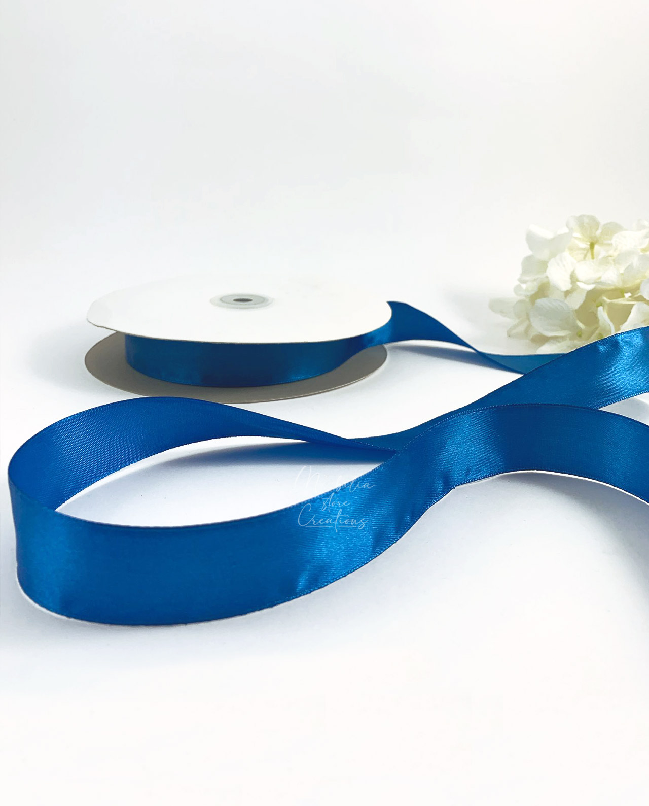Nastro doppio raso bluette 2,5 cm - 50 mt