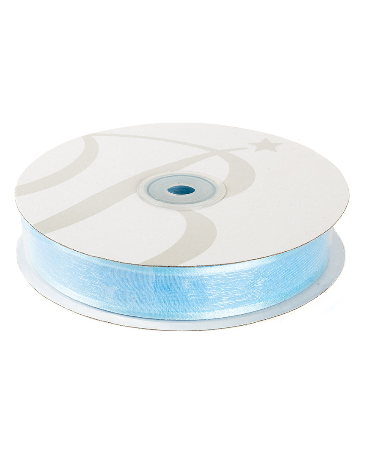 Nastro organza con bordo in raso azzurro 50 mt varie misure