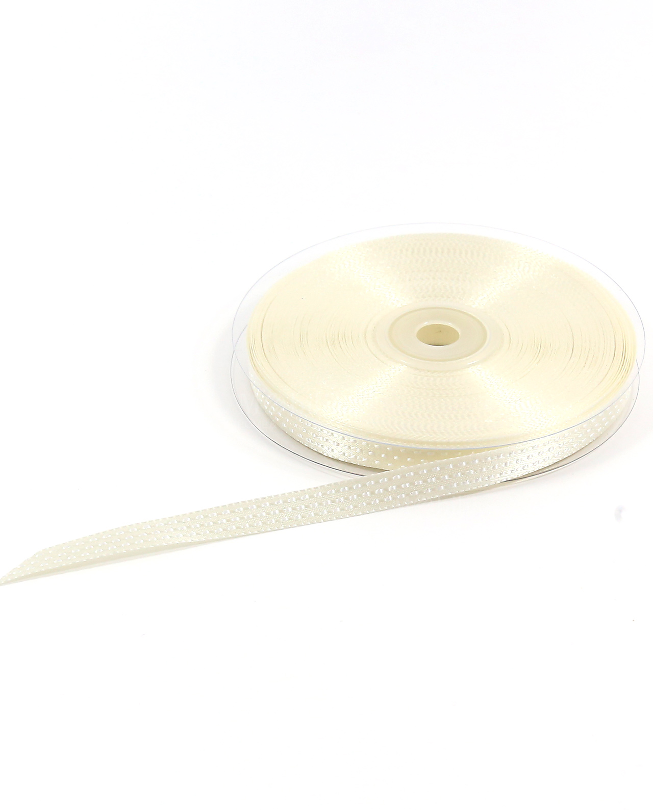 nastro in raso puntinato 1 cm crema