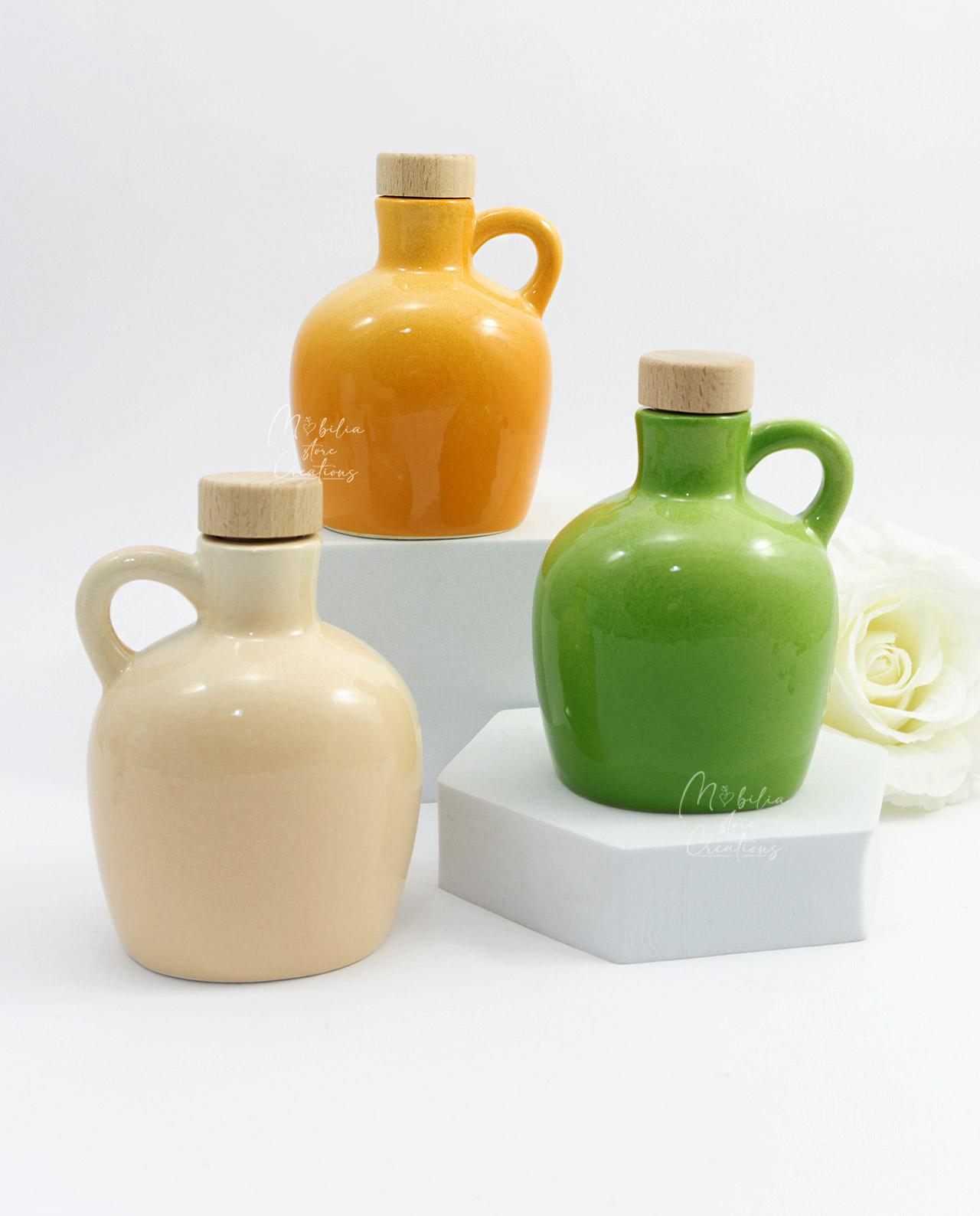 Bomboniera oliera in ceramica colorata assortita - immagine 4