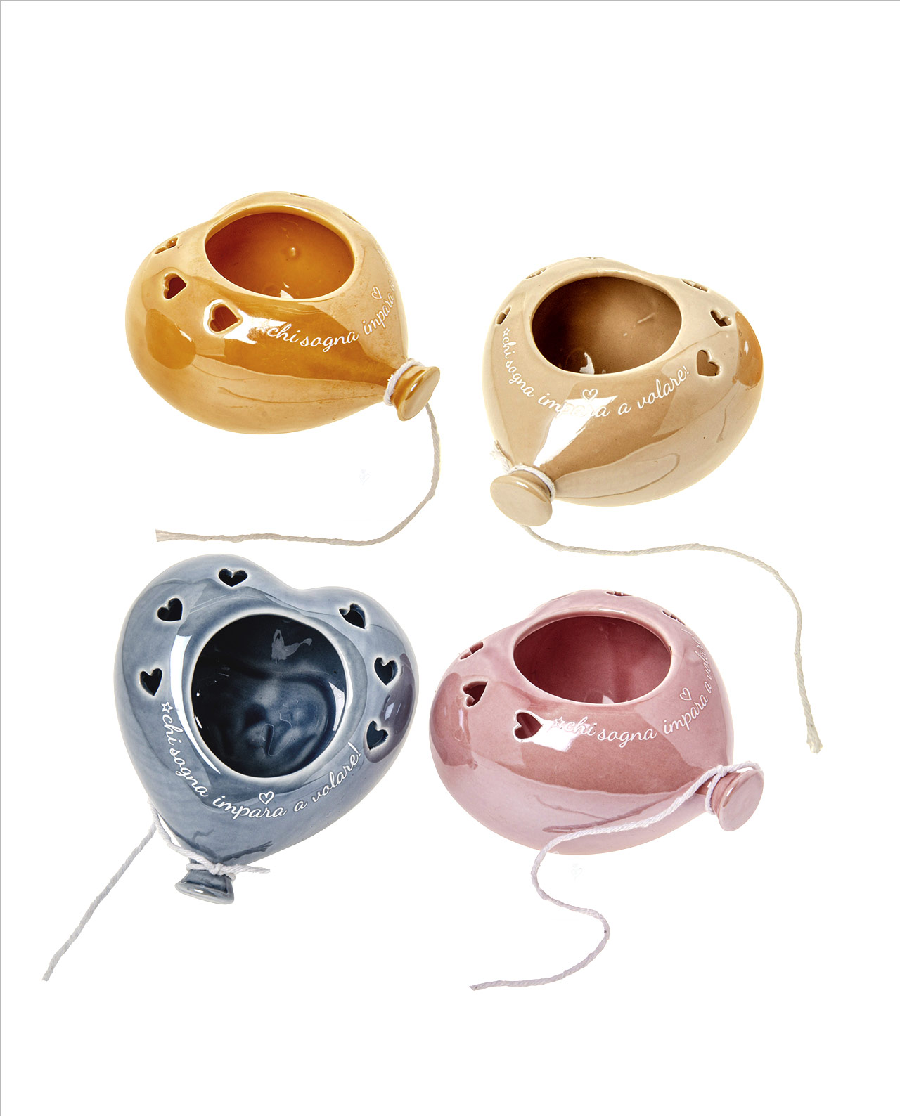 Porta pianta palloncino cuore colori assortiti
