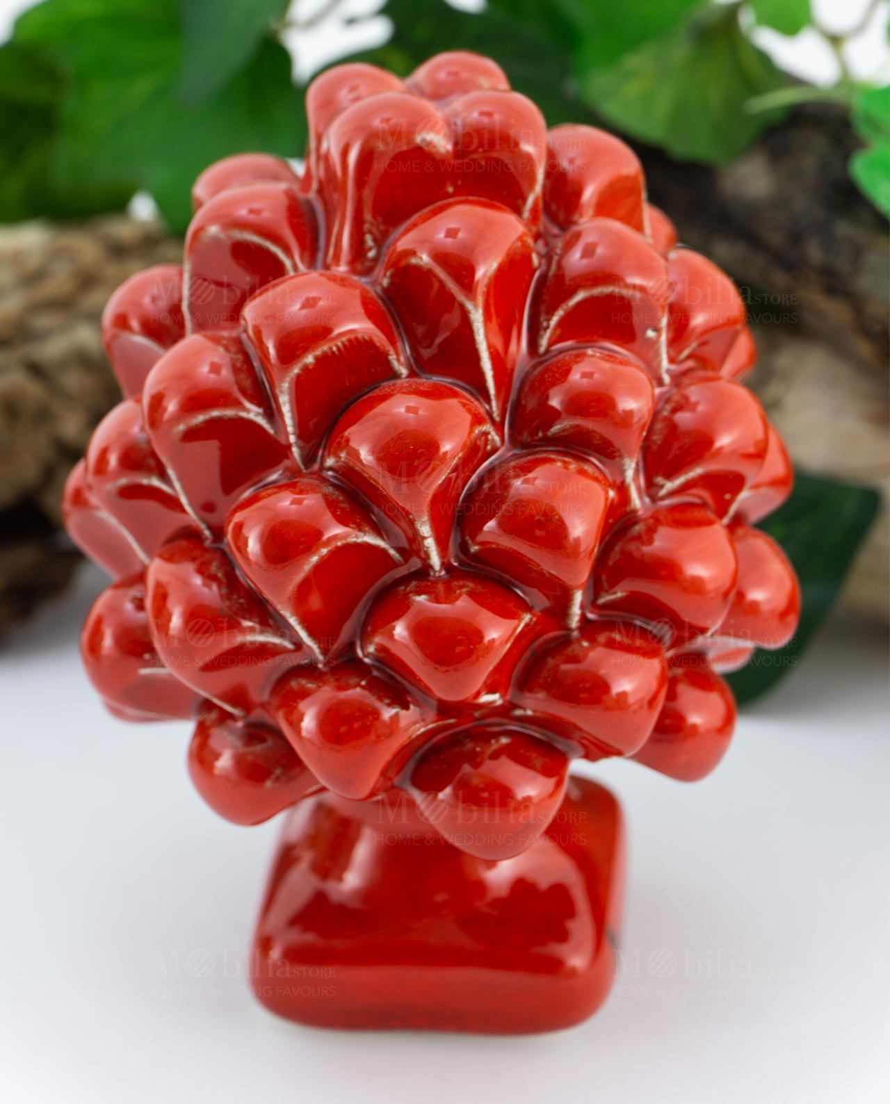 Bomboniera pigna ceramica rossa di Caltagirone - immagine 6