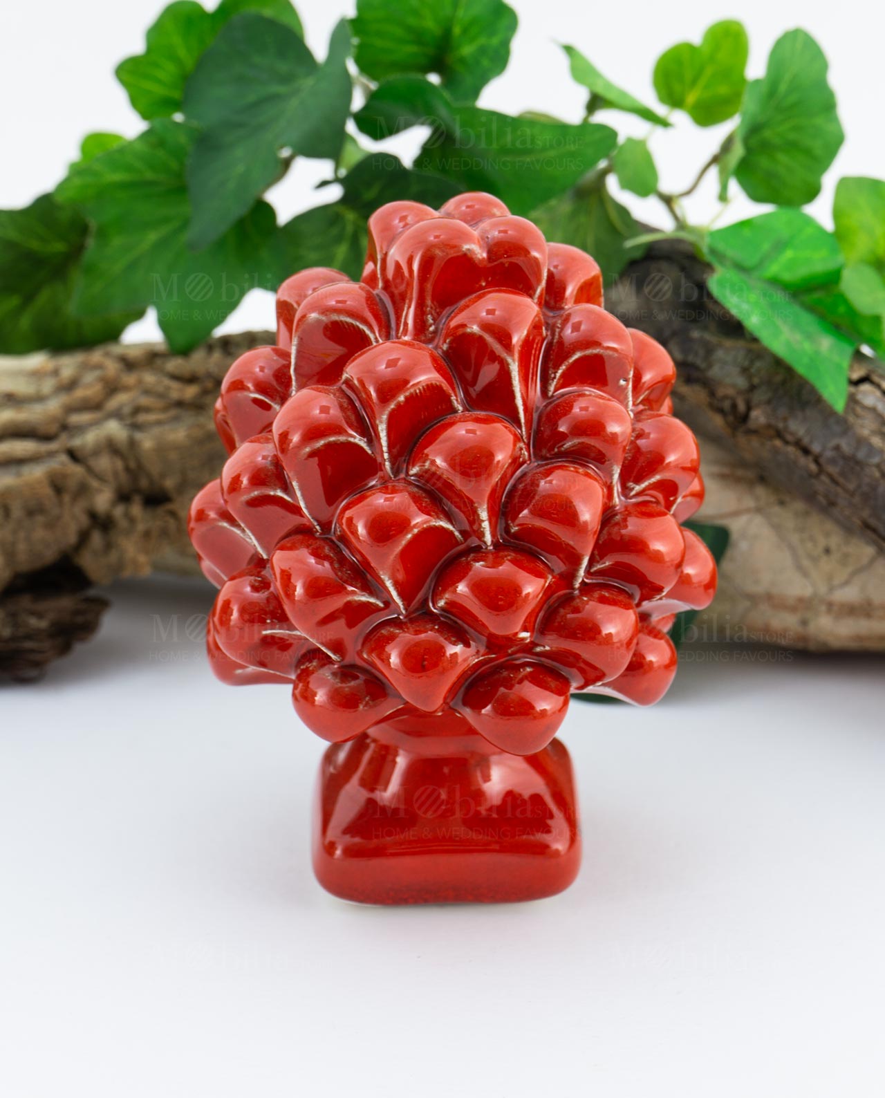 Bomboniera pigna ceramica rossa di Caltagirone - immagine 5