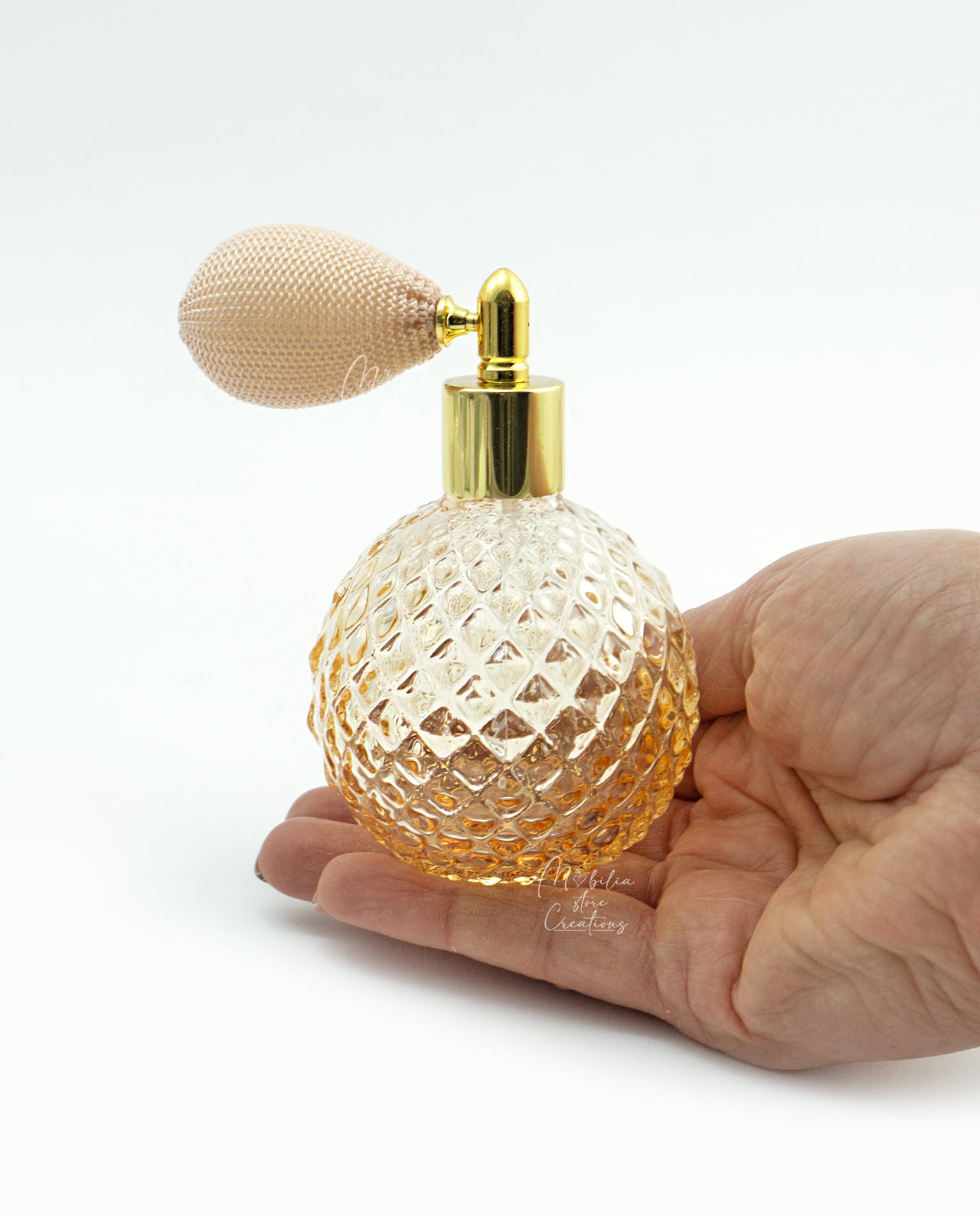 Porta profumo spray in vetro ambra varie forme - immagine 6