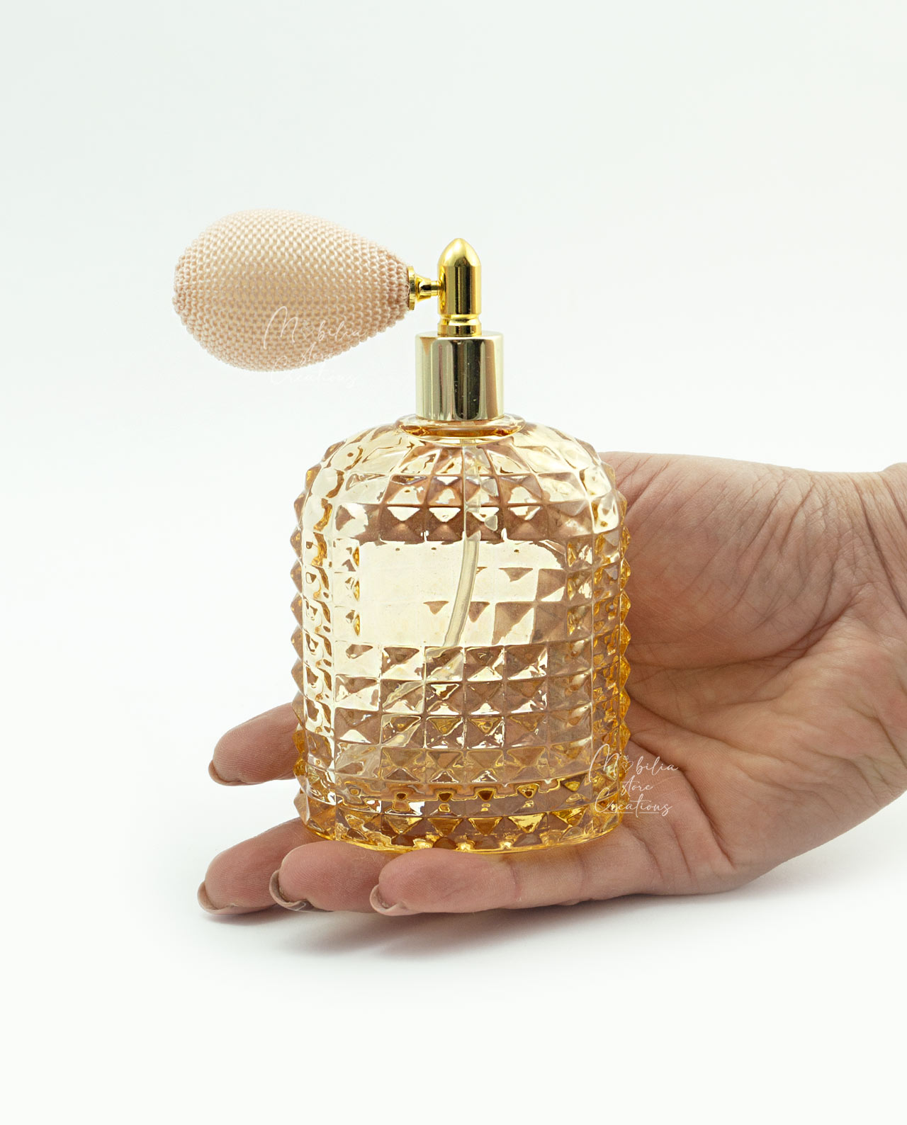 Porta profumo spray in vetro ambra varie forme - immagine 3