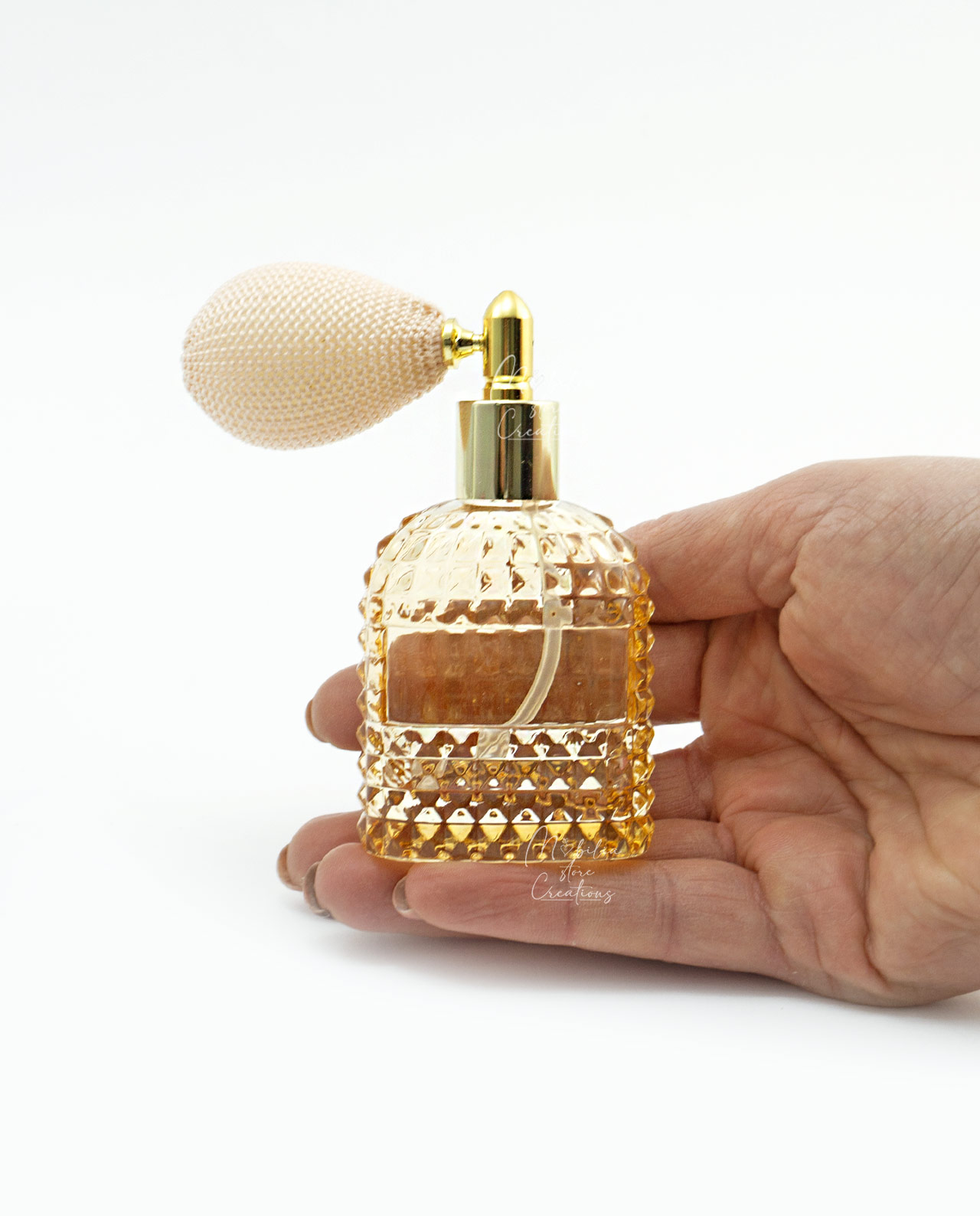Porta profumo spray in vetro ambra varie forme - immagine 7