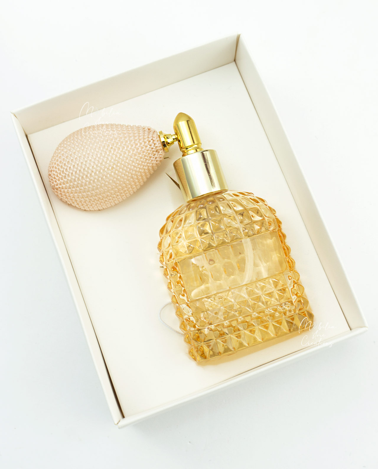 Porta profumo spray in vetro ambra varie forme - immagine 4
