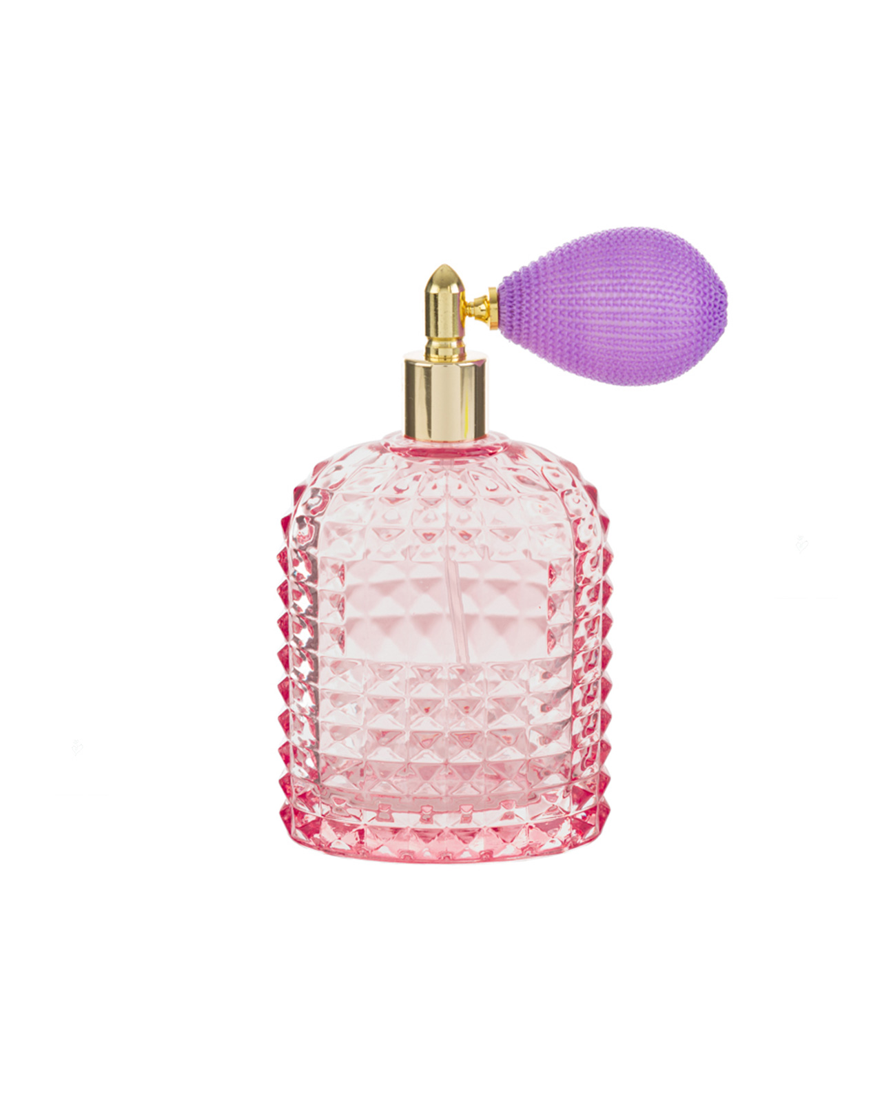 Porta profumo spray in vetro rosa varie forme