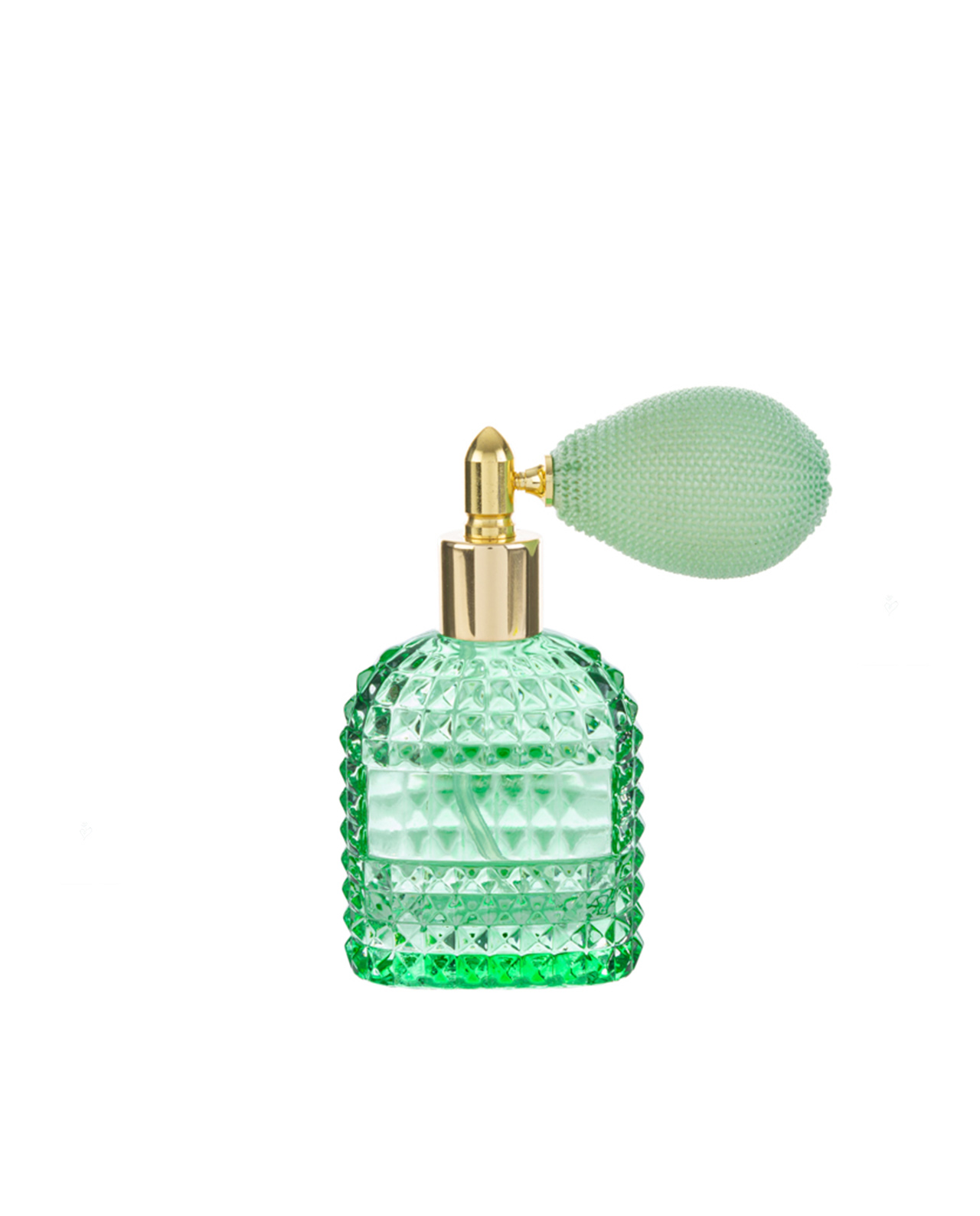 Porta profumo spray in vetro verde varie forme