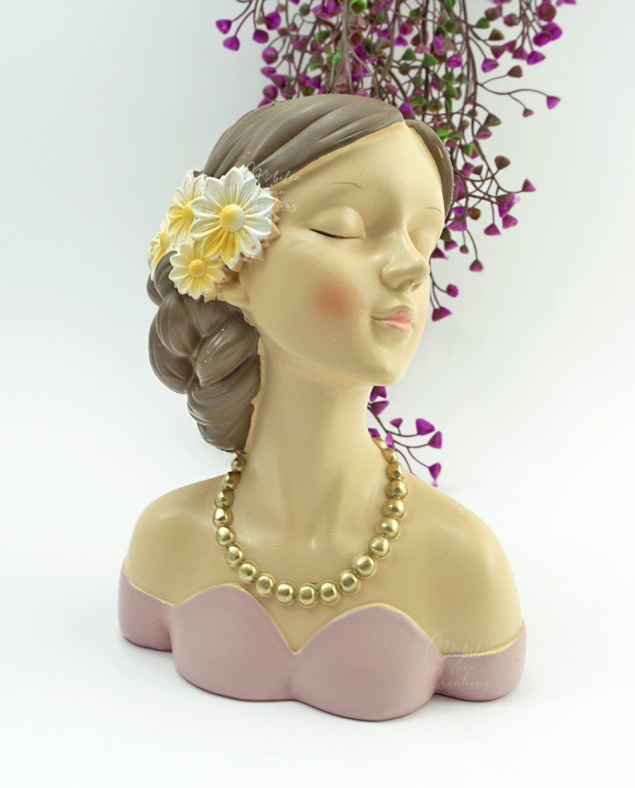 Vaso mezzo busto signorina rosa