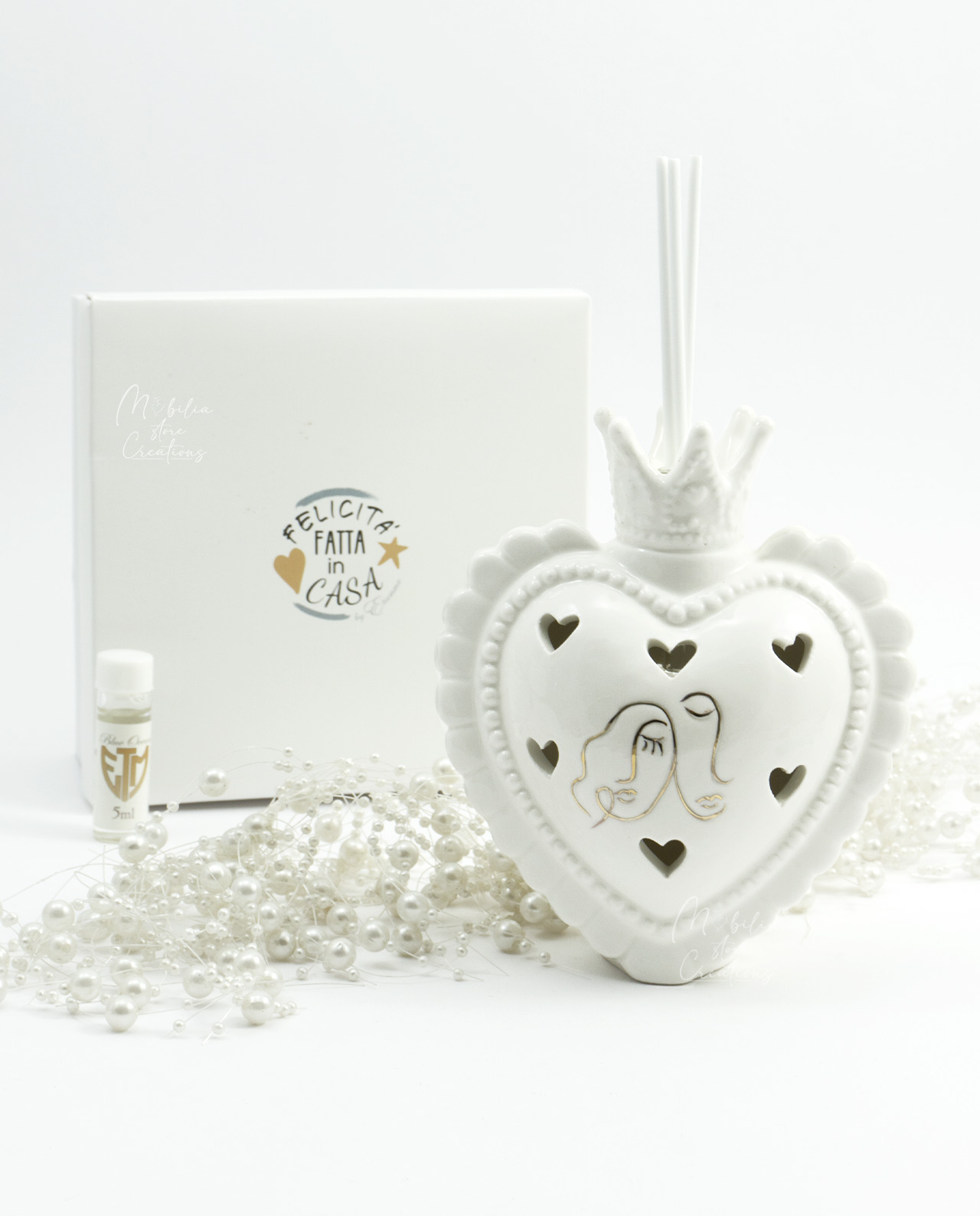 Profumatore sacro cuore con luce led e sposi