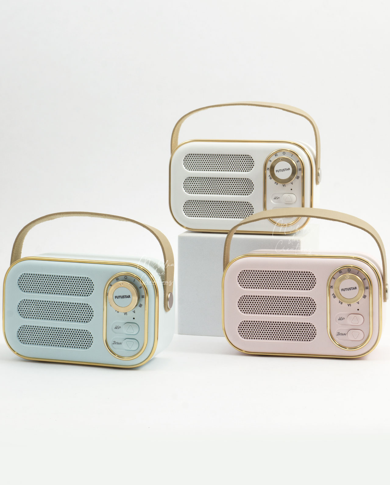 Bomboniera altoparlante bluetooth radio vintage bianca - immagine 13