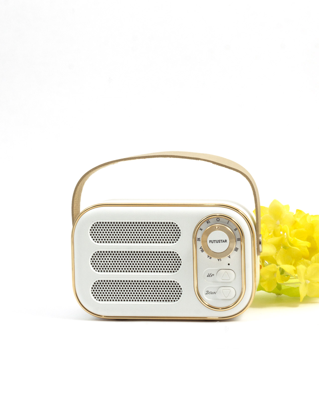 Bomboniera altoparlante bluetooth radio vintage bianca - immagine 2