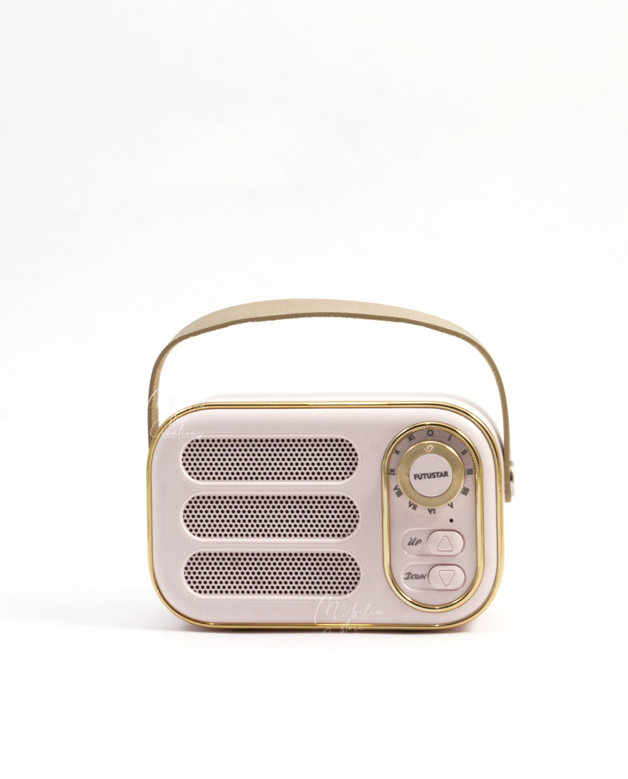 Bomboniera altoparlante bluetooth radio vintage rosa - immagine 2