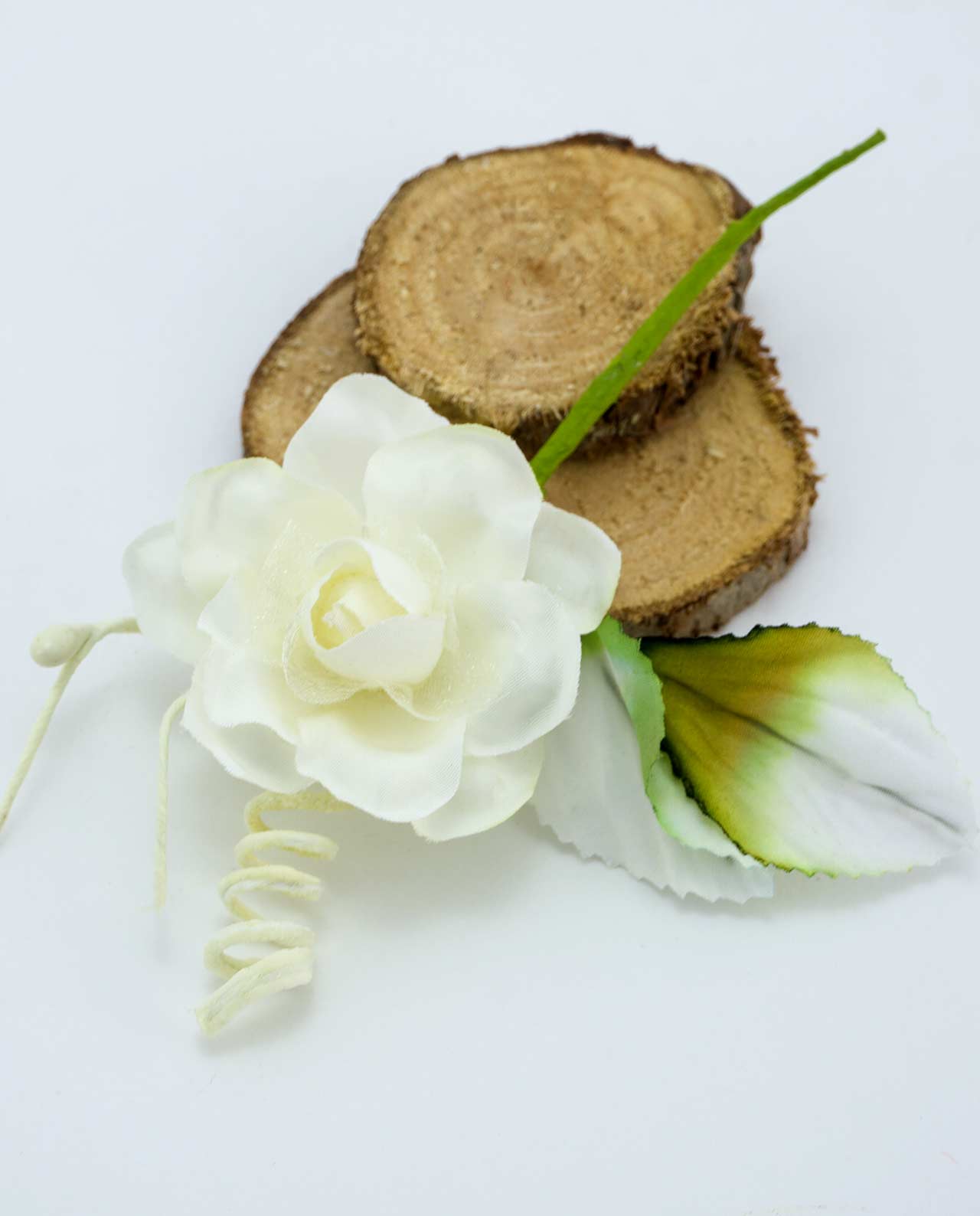 Fiore per bomboniere bianco con ramo varie misure