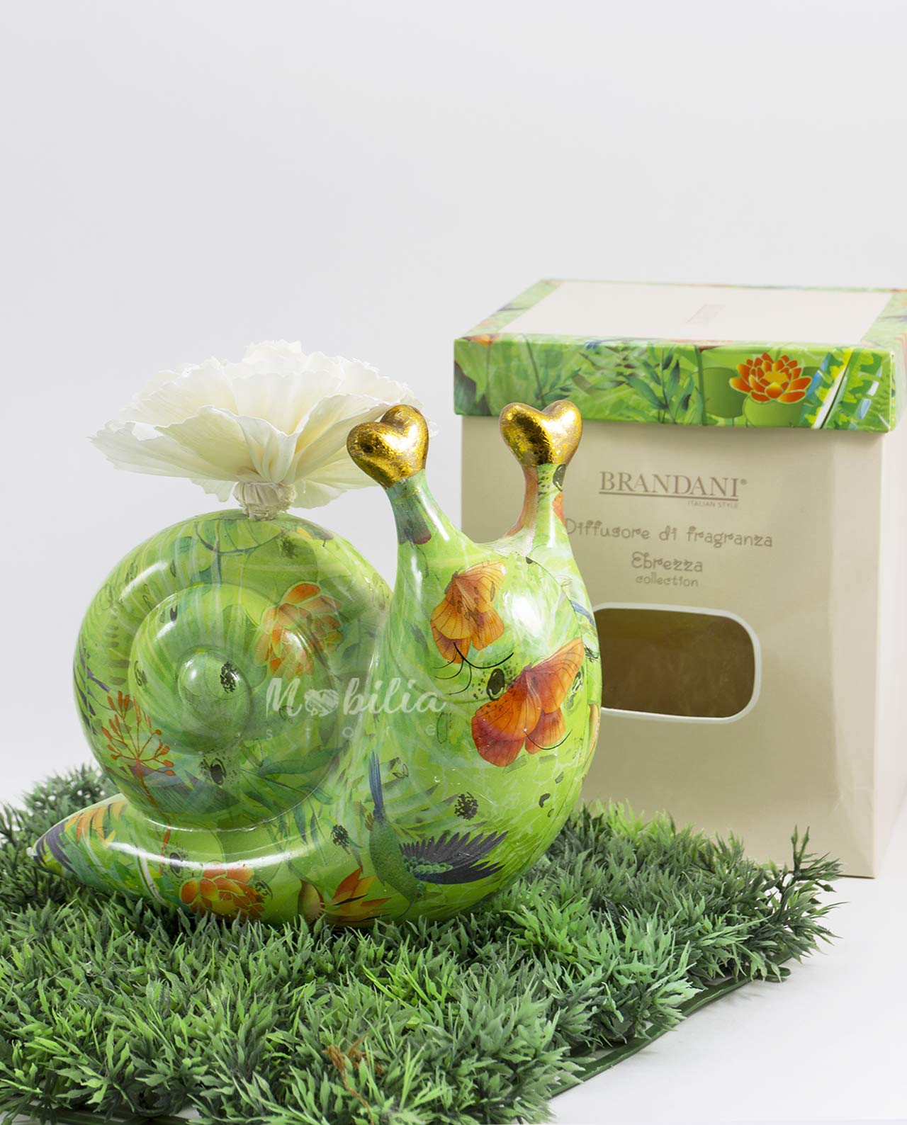 profumatore lumaca con fiore e scatola brandani