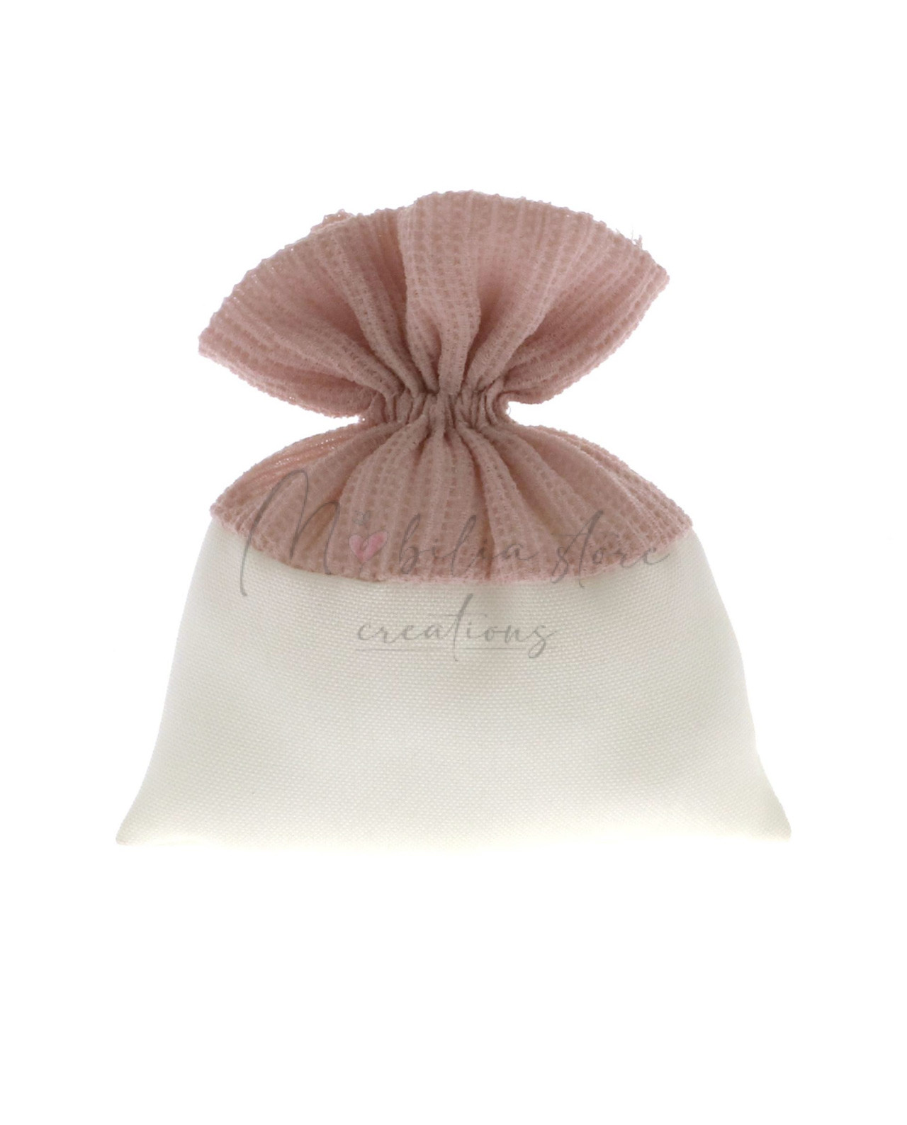Sacchettino portaconfetti bicolore rosa e bianco