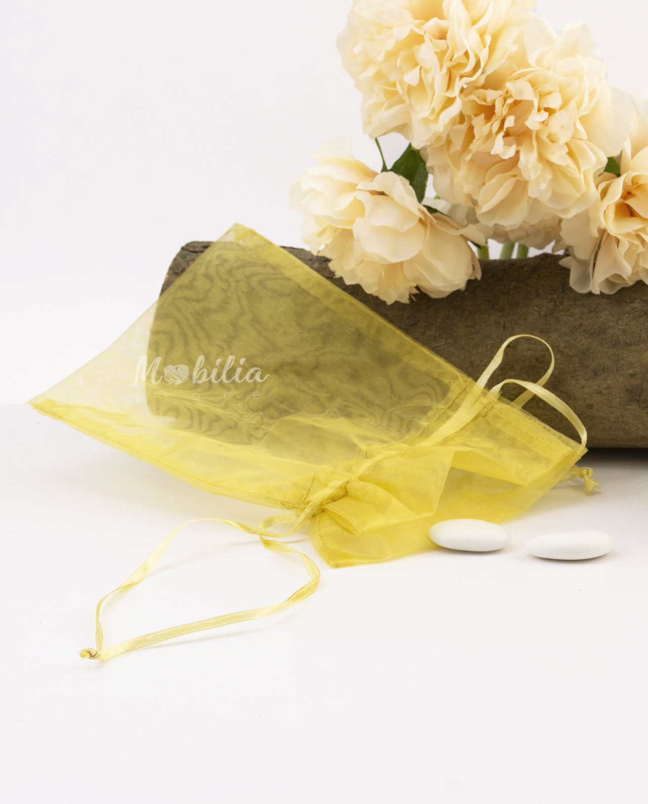 Sacchetto portaconfetti maxi in organza oro